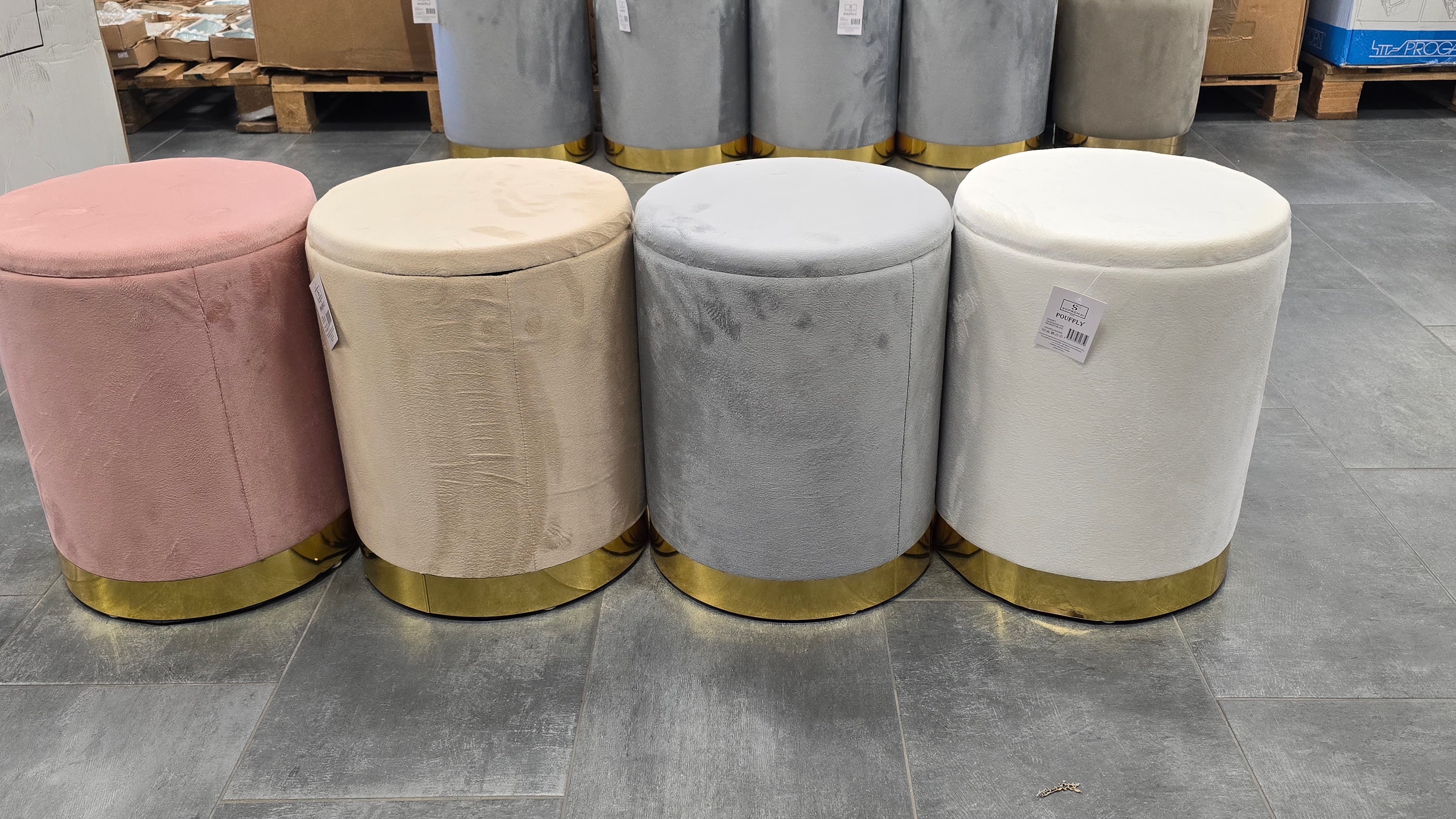 Pouf 2pz contenitore velluto