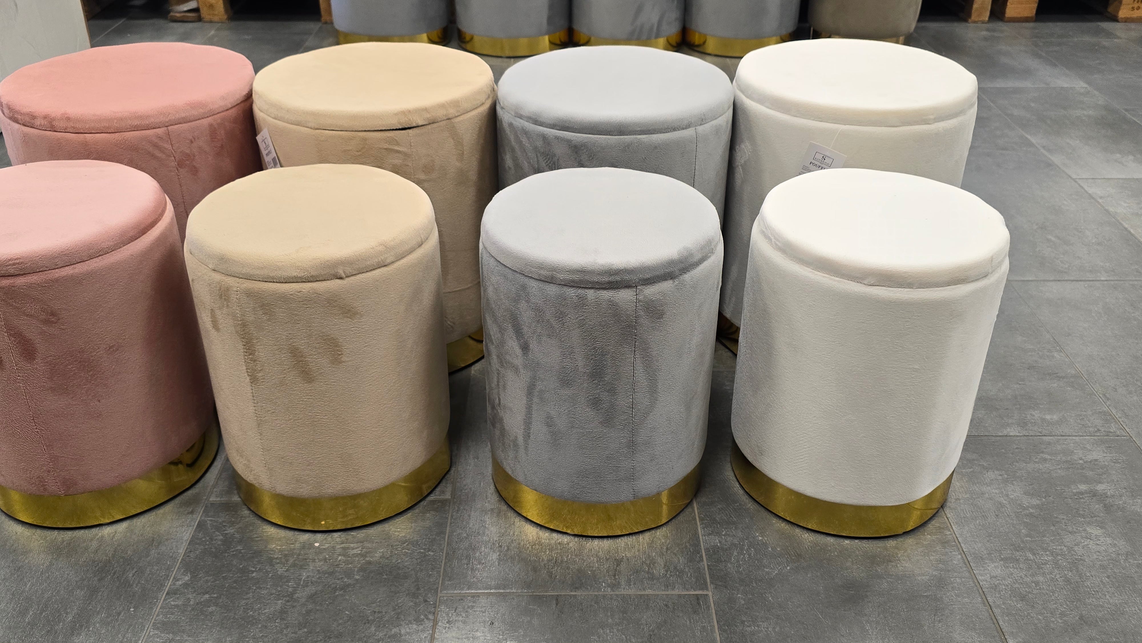 Pouf 2pz contenitore velluto