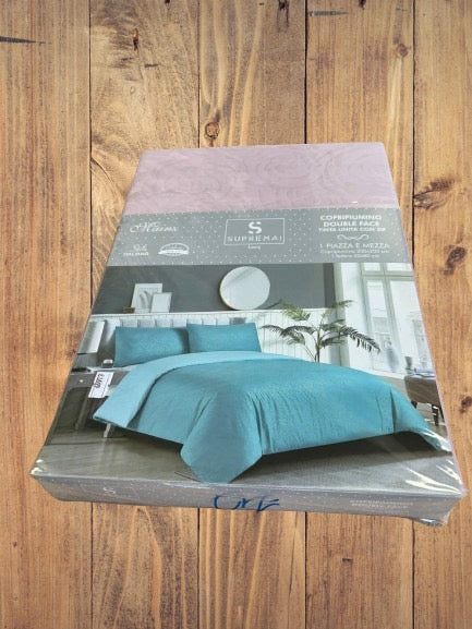 Copripiumino double face letto 1 piazza e mezza vari colori disponibili