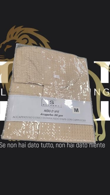 SUPREMA - ACCAPPATOIO UOMO/DONNA NIDO D'APE CON CAPPUCCIO