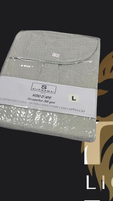 SUPREMA - ACCAPPATOIO UOMO/DONNA NIDO D'APE CON CAPPUCCIO