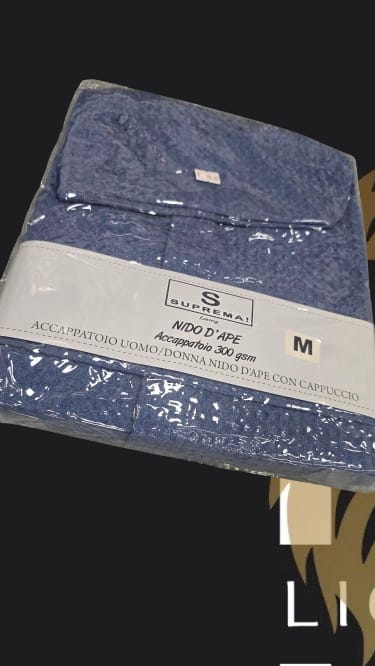 SUPREMA - ACCAPPATOIO UOMO/DONNA NIDO D'APE CON CAPPUCCIO