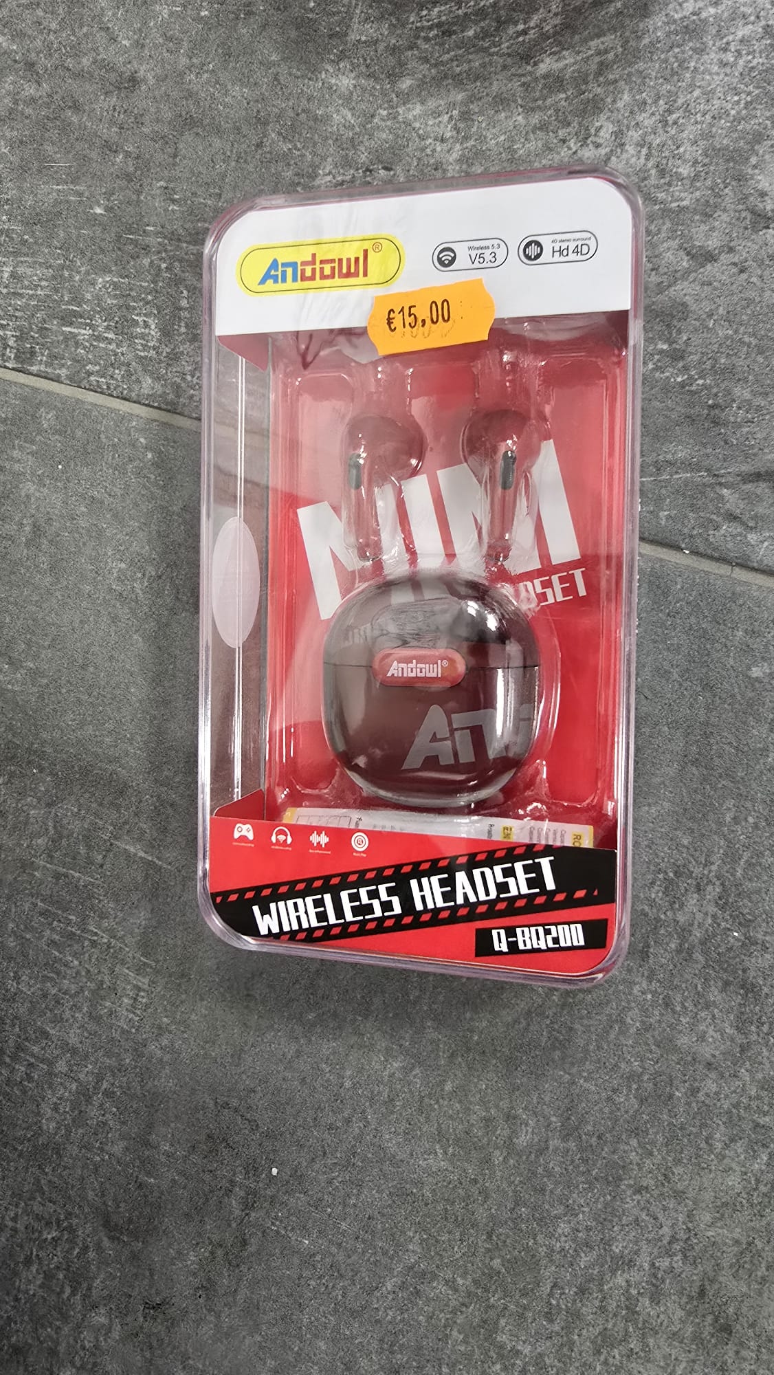 CUFFIE WIRELESS ROSSO