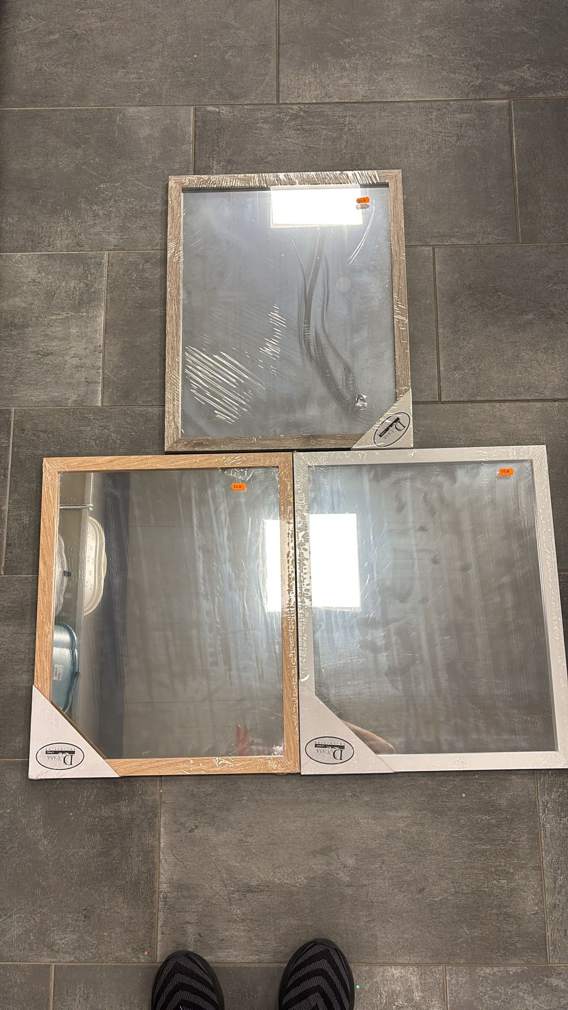 Specchio da muro, cornice in legno 3 colorazioni