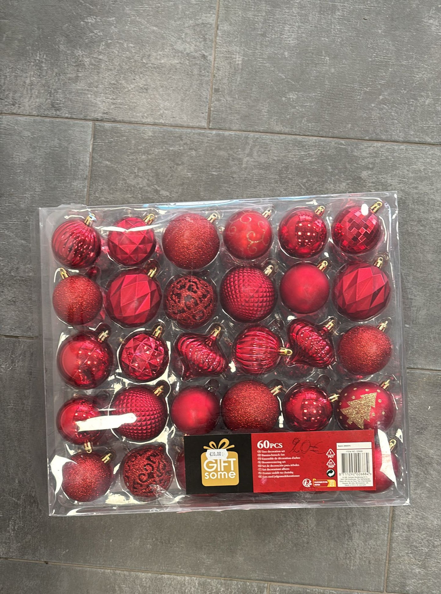 PALLINE DECORATIVE NATALIZIE ROSSE