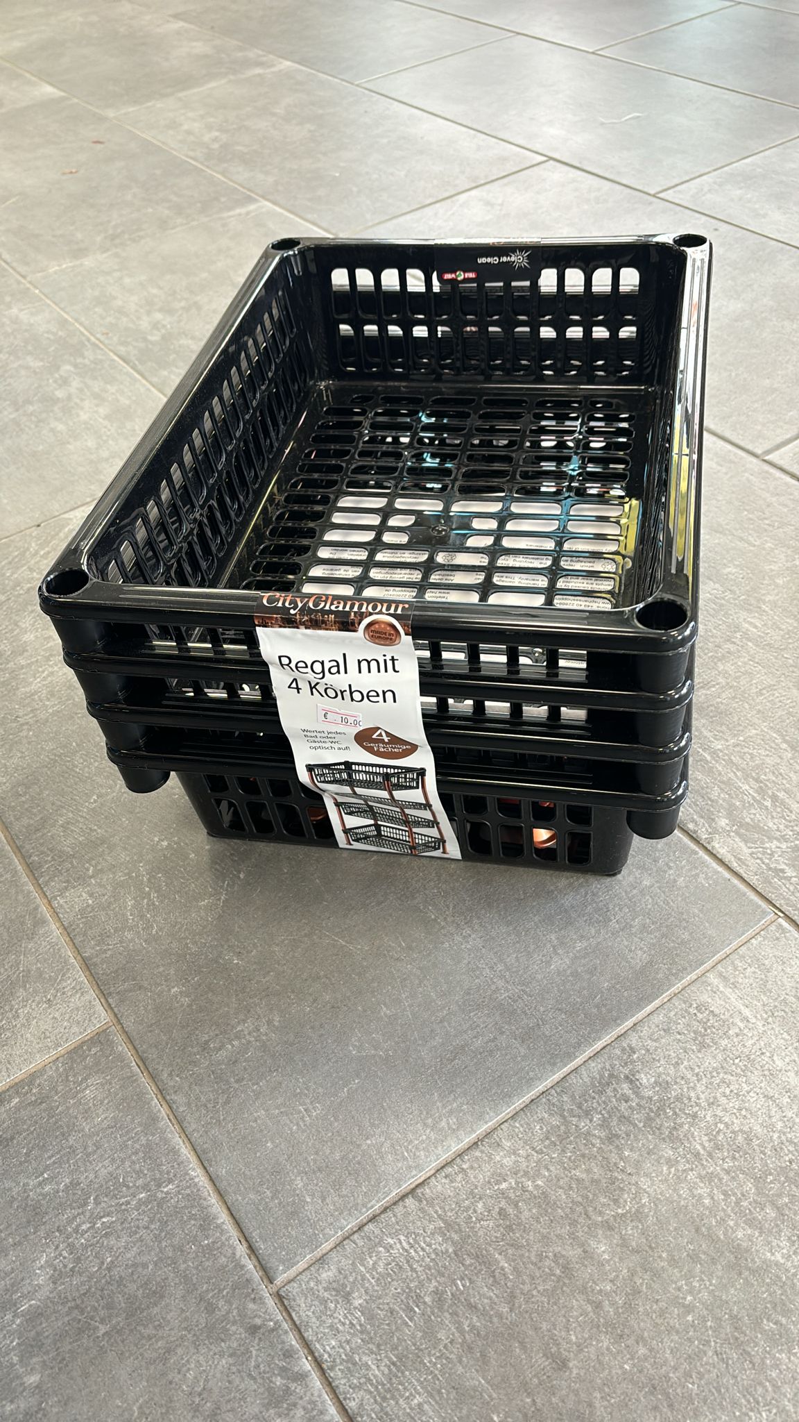 CASTELLO PORTA FRUTTA E VERDURA A 4 PIANI IN PLASTICA RESISTENTE