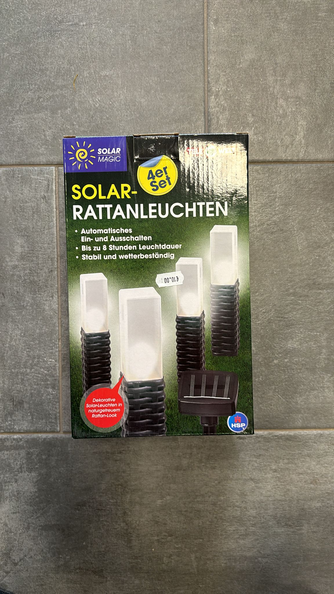 SOLAR MAGIC - SET 4 LANTERNE CON PANNELLO SOLARE DA ESTERNO