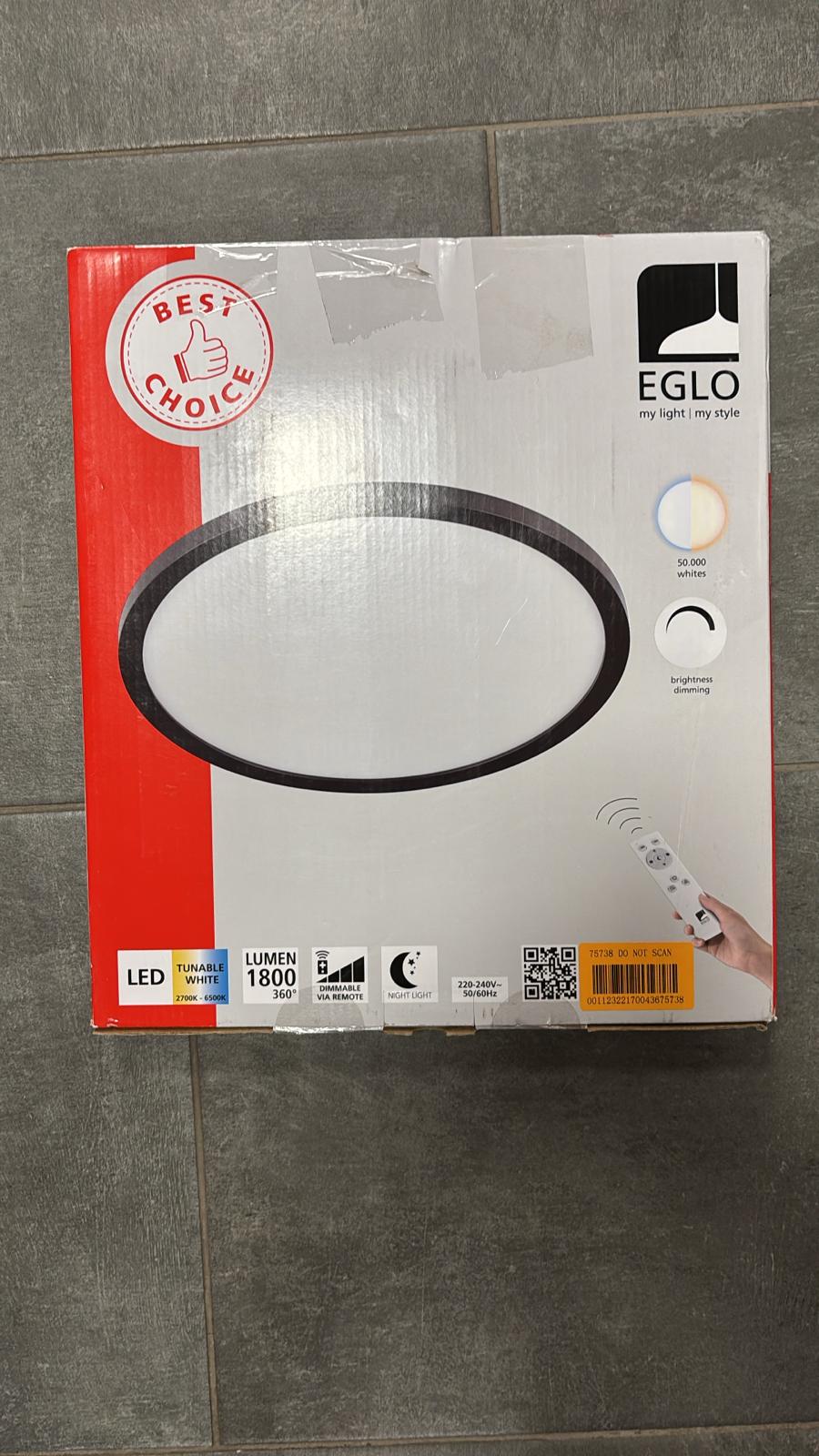 Plafoniera nera a led con  telecomando per colorazione della temperatura di  colore della luce notturna  Da 1800 lumen