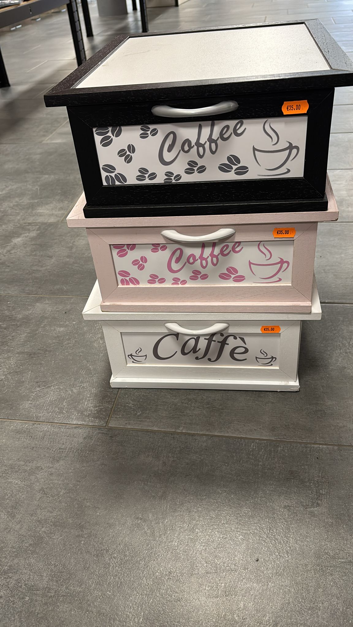 Cassettiera in legno porta cialde  3 colorazioni