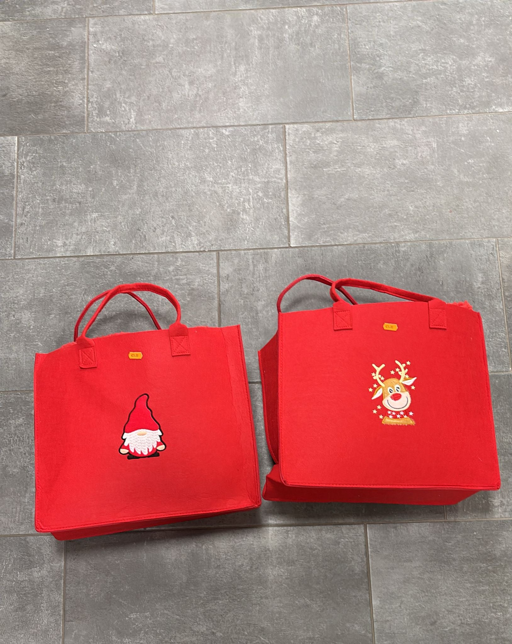 Confezione regalo borsa natalizia in feltro+ plaid natalizio