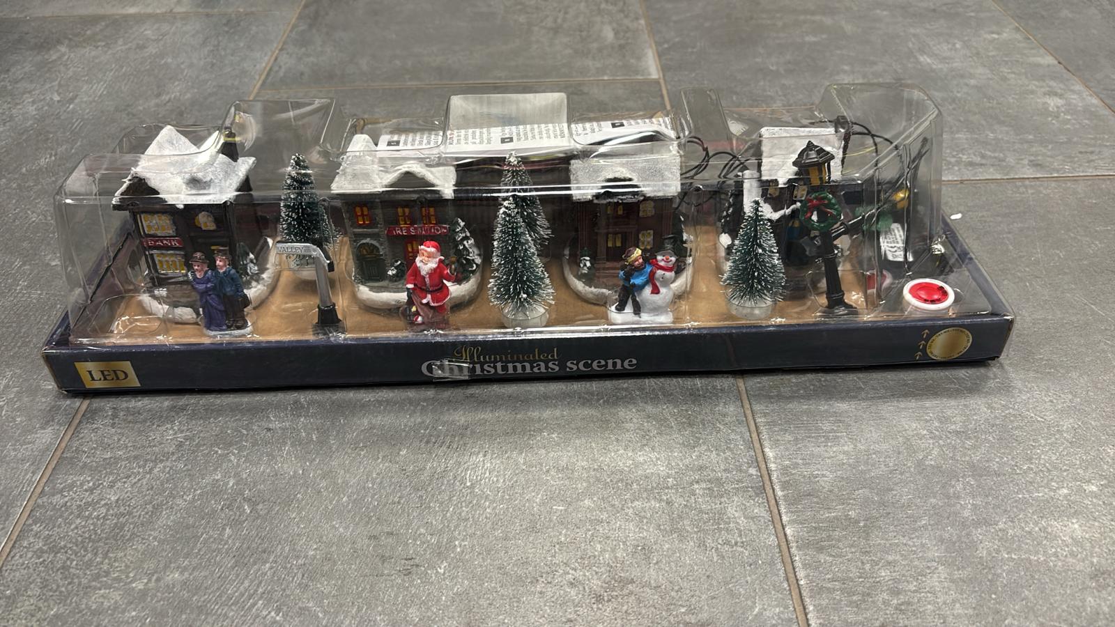 Christmas scene villaggio per addobbo al presepe, con luci led incorporate