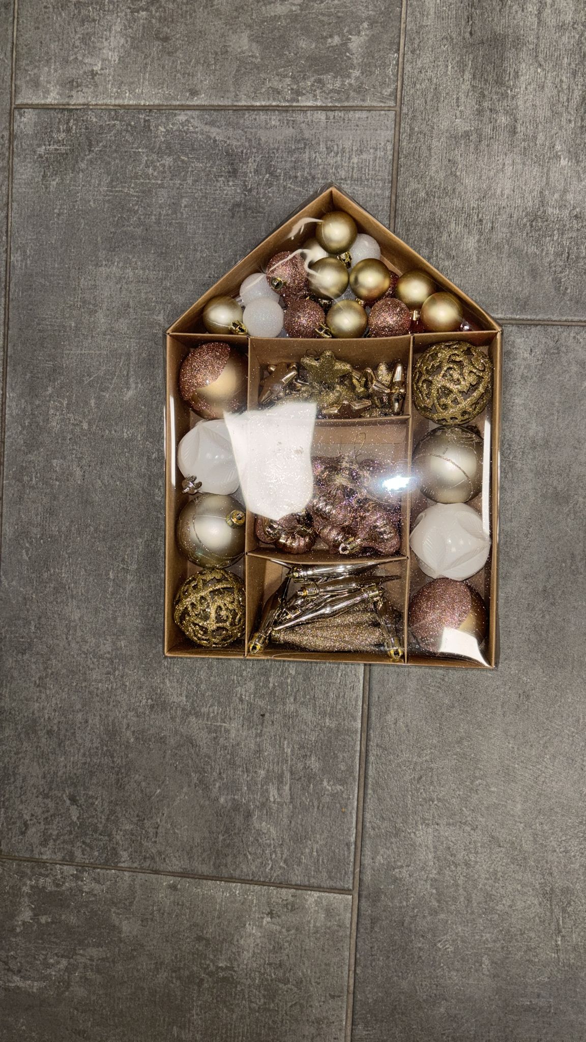 Confezione mix palline di Natale  color oro/bianco/bronzoΒ