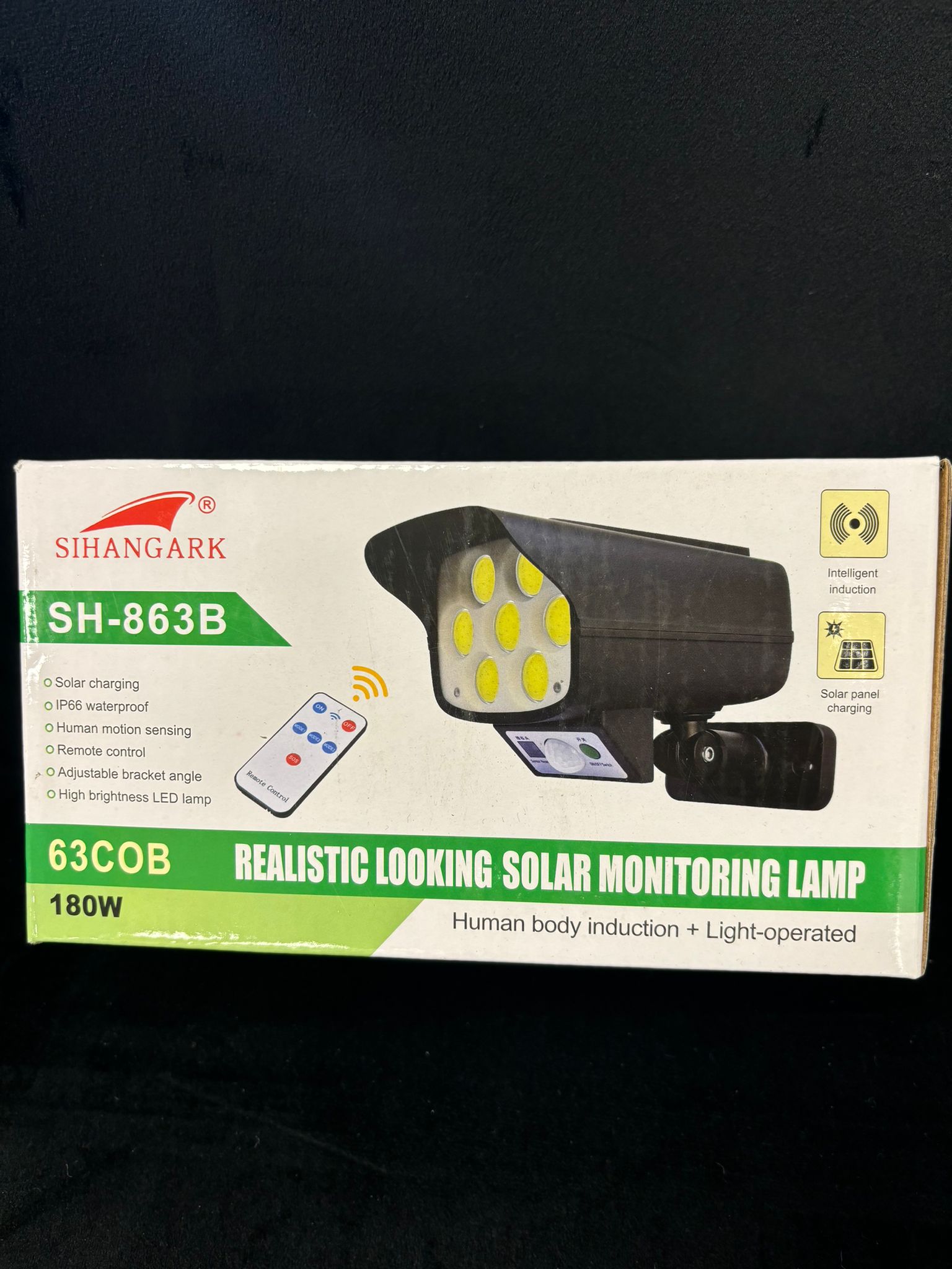 SIHANGARK - TORCIA DA ESTERNO IMPERMEABILE RICARICABILE CON PANNELLO SOLARE 180W SENSORE DI MOVIMENTO E CONTROLLO DA REMOTO CON TELECOMANDO