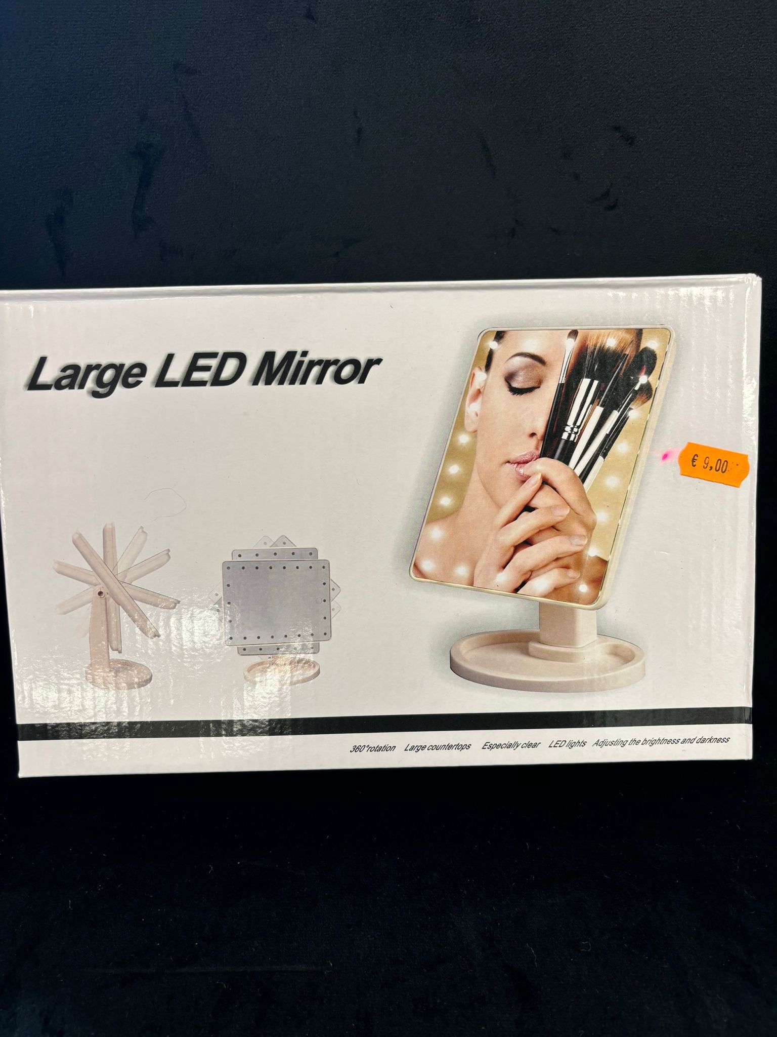 LARGE LED MIRROR - SPECCHIO TRUCCO LUCI 16 LEDGIREVOLEΒ 360ΒΊ