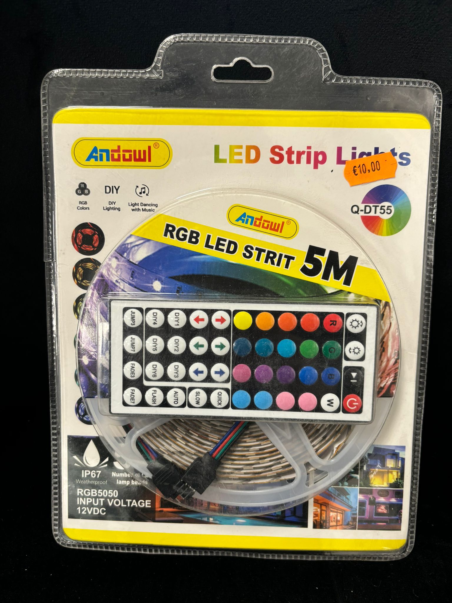 ANDOWL - RGB STRISCIA LED CON TELECOMANDO 54 COLORAZIONI 5 M