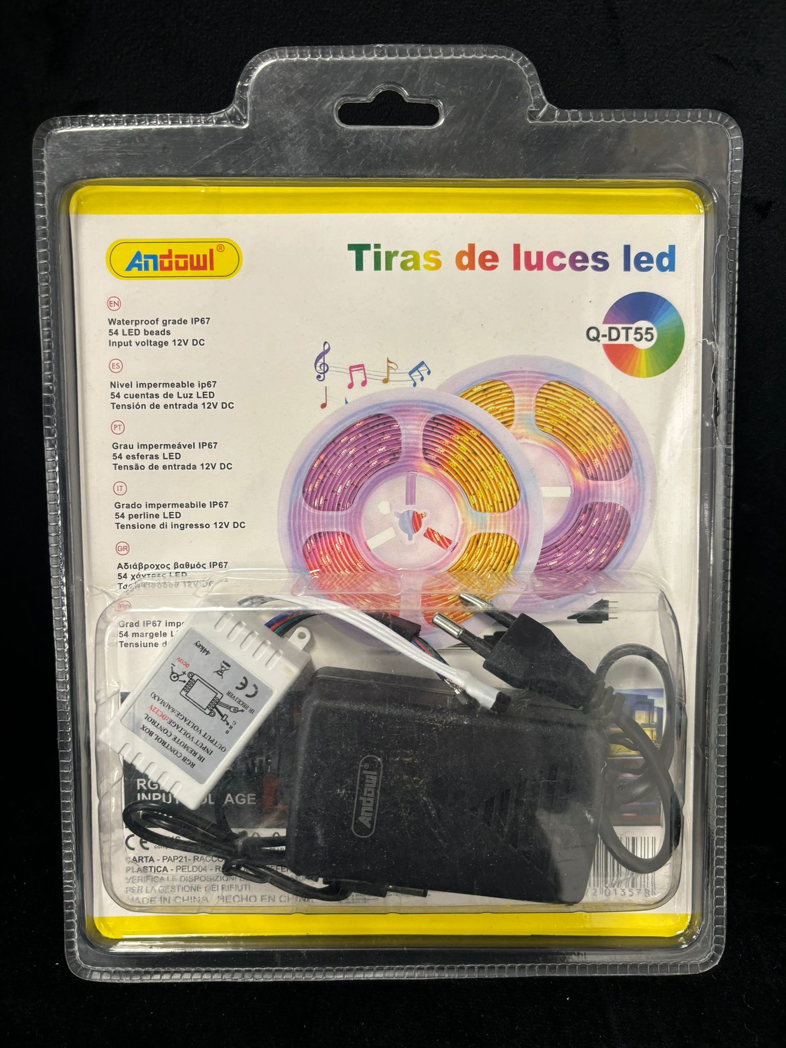 ANDOWL - RGB STRISCIA LED CON TELECOMANDO 54 COLORAZIONI 5 M