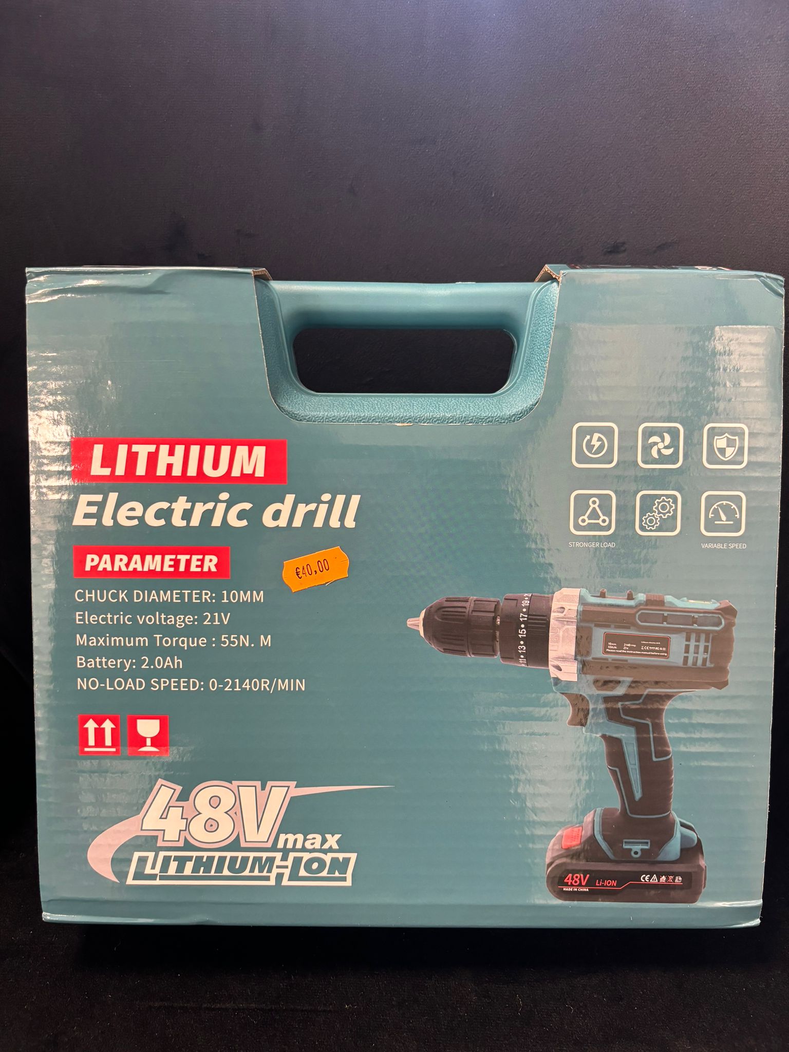 TRAPANO AVVITATORE DOPPIA BATTERIA A LITIO 48VΒ MAX