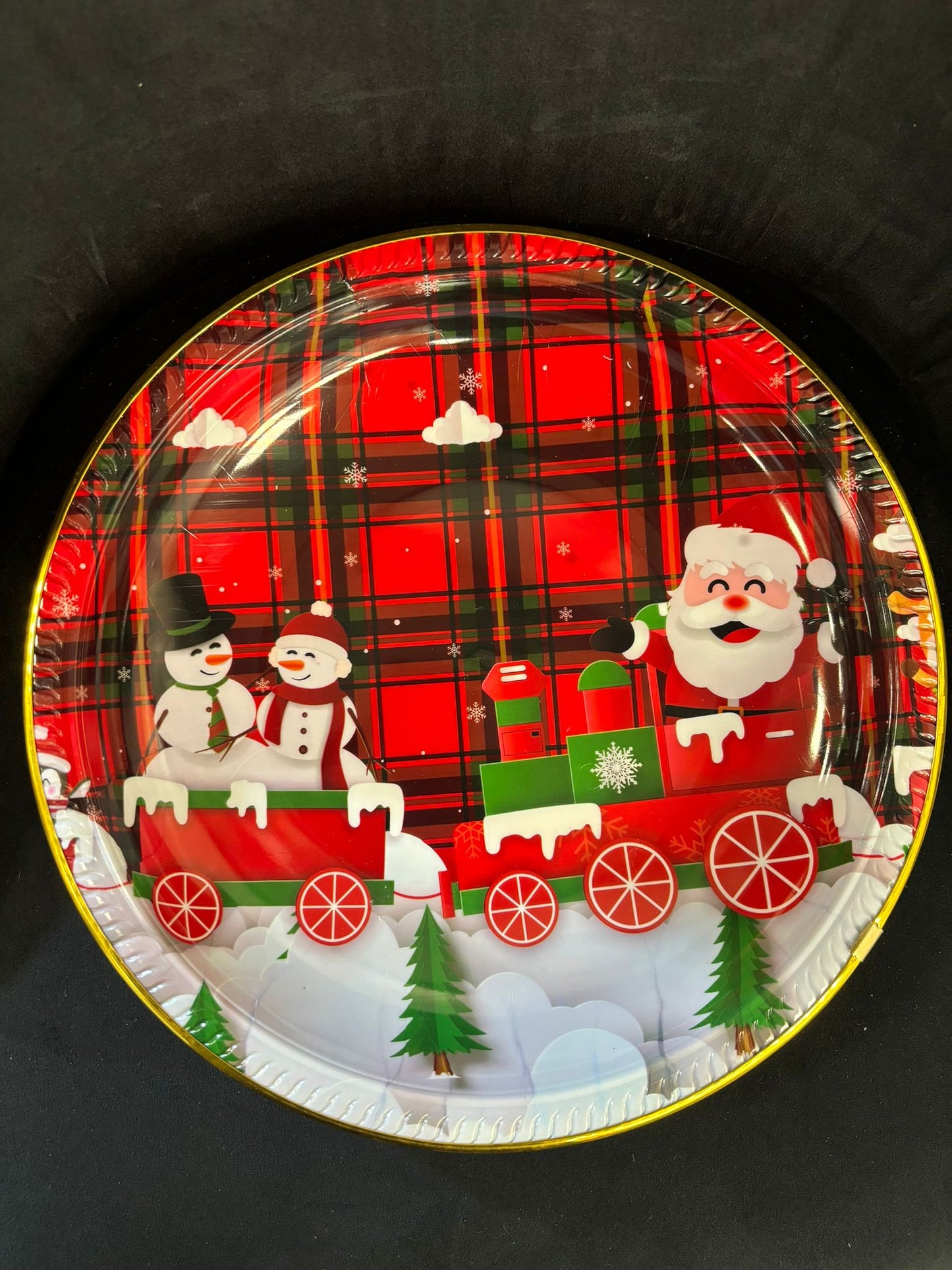 PIATTO CON DECORAZIONE NATALIZIA IN PLASTICA 40 CM