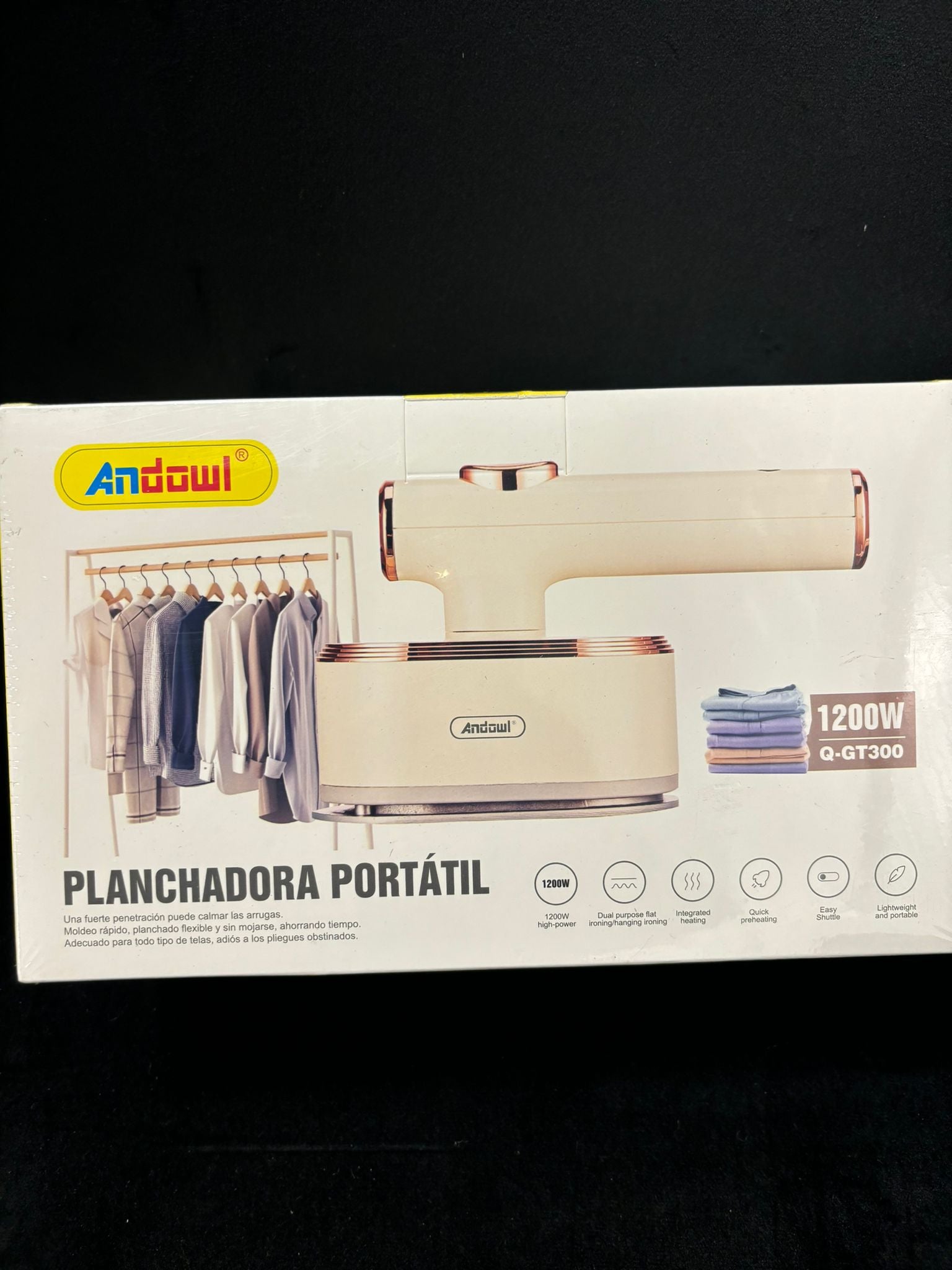 ANDOWL - Q-GT300 MINI FERRO DA STIRO PORTATILE DA VIAGGIO 1200W