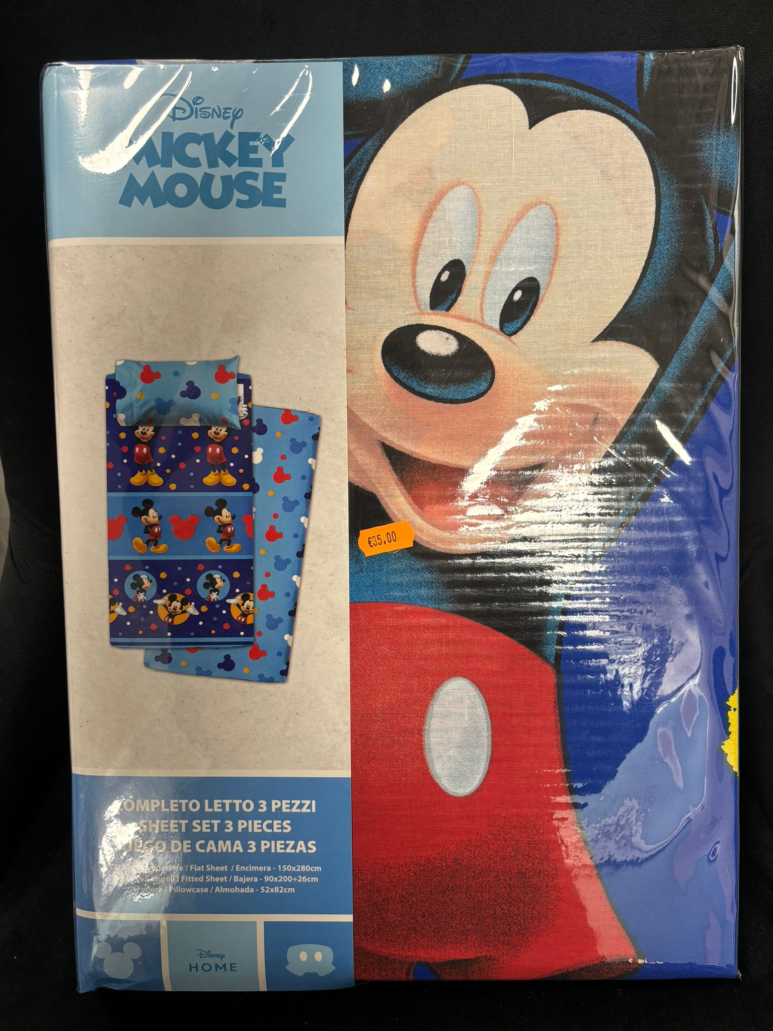 DISNEY - MICKEY MOUSE COMPLETO LETTO SINGOLO 3 PEZZIΒ BLU