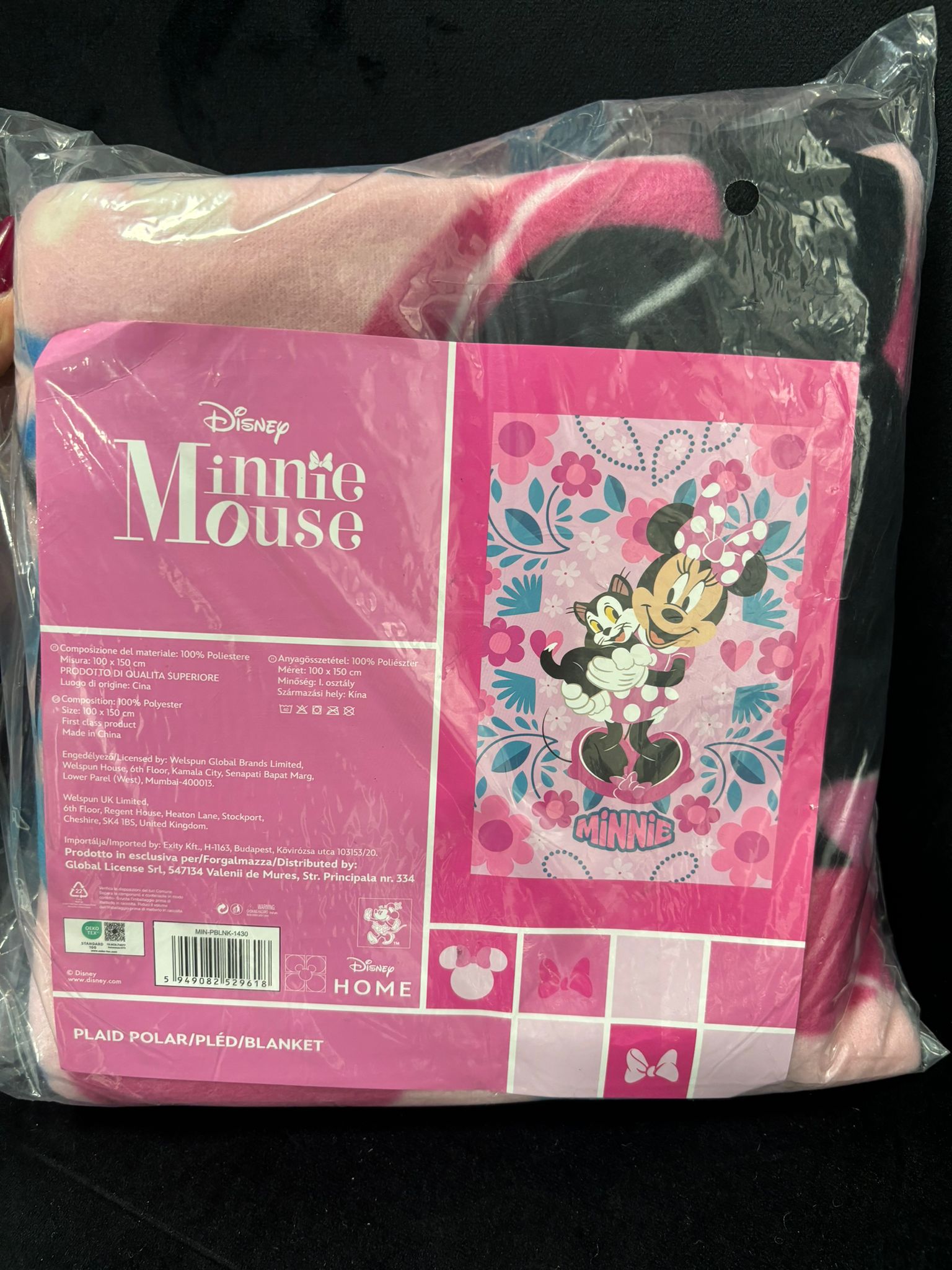DISNEY - MINNIE MOUSE PLAID ROSA 100x150Β cm