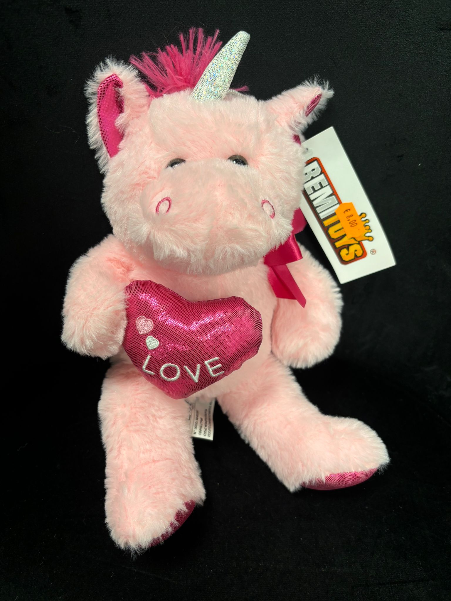 REMITOYS - PELUCHE UNICORNO LOVE ROSA