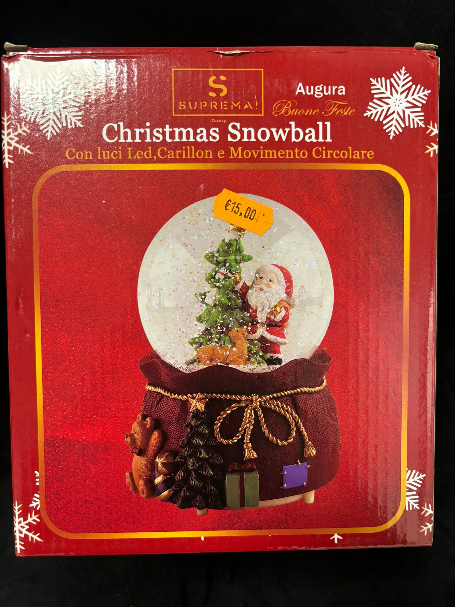 SUPREMA - PALLA NATALIZIA CON RIFINITURE E DETTAGLI EFFETTOΒ NEVE