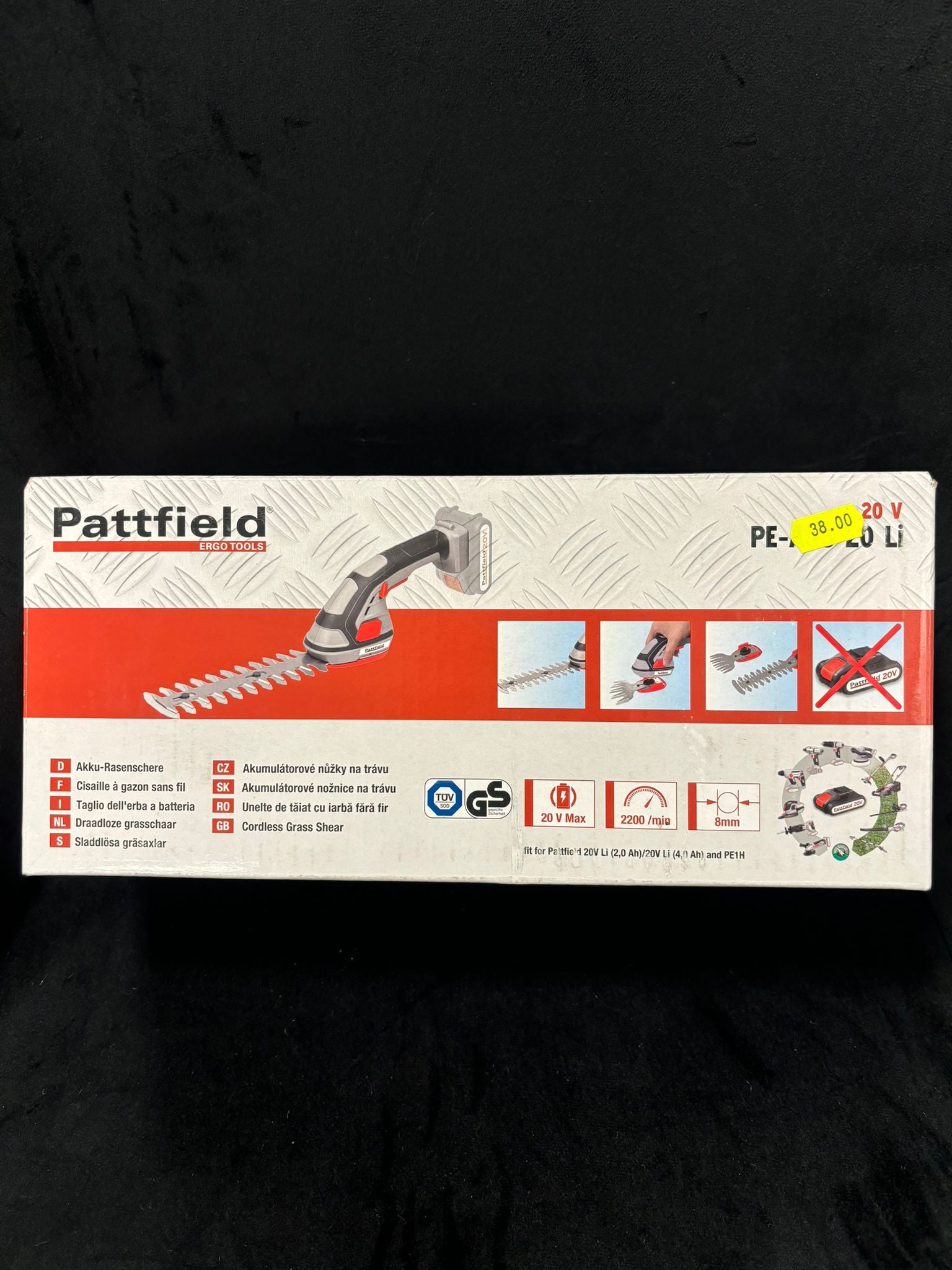 PATTFIELD - TAGLIAERBA A BATTERIA 20V 2200 GIRI/MINUTO 8 MM