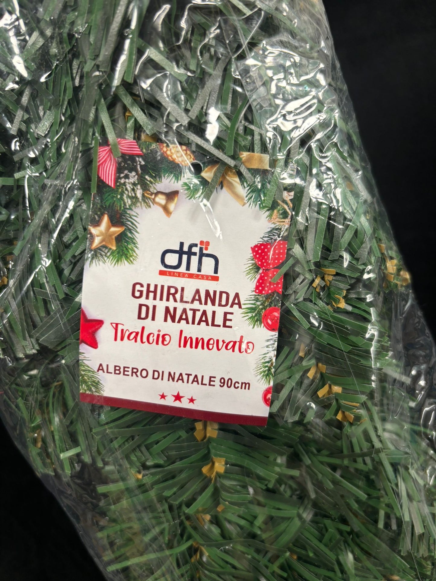 DFH - ALBERO DI NATALE VERDE CON DETTAGLI ORO 90cm