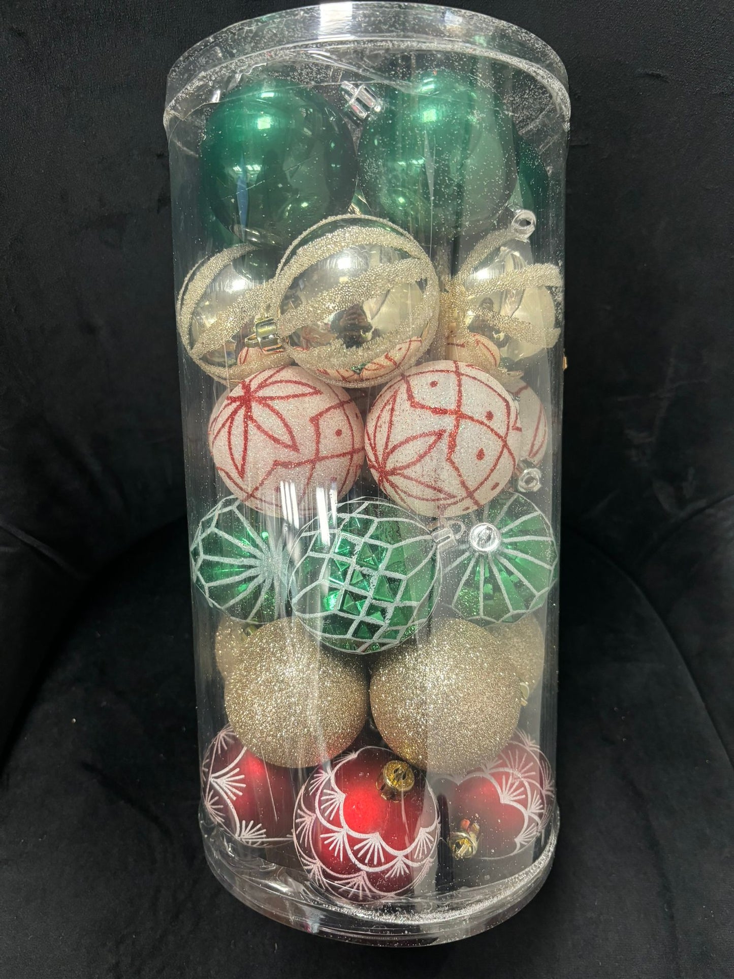 DELUDERE - 30 PEZZI PALLINE DI NATALE VERDE/ROSSO/ORO/BIANCO