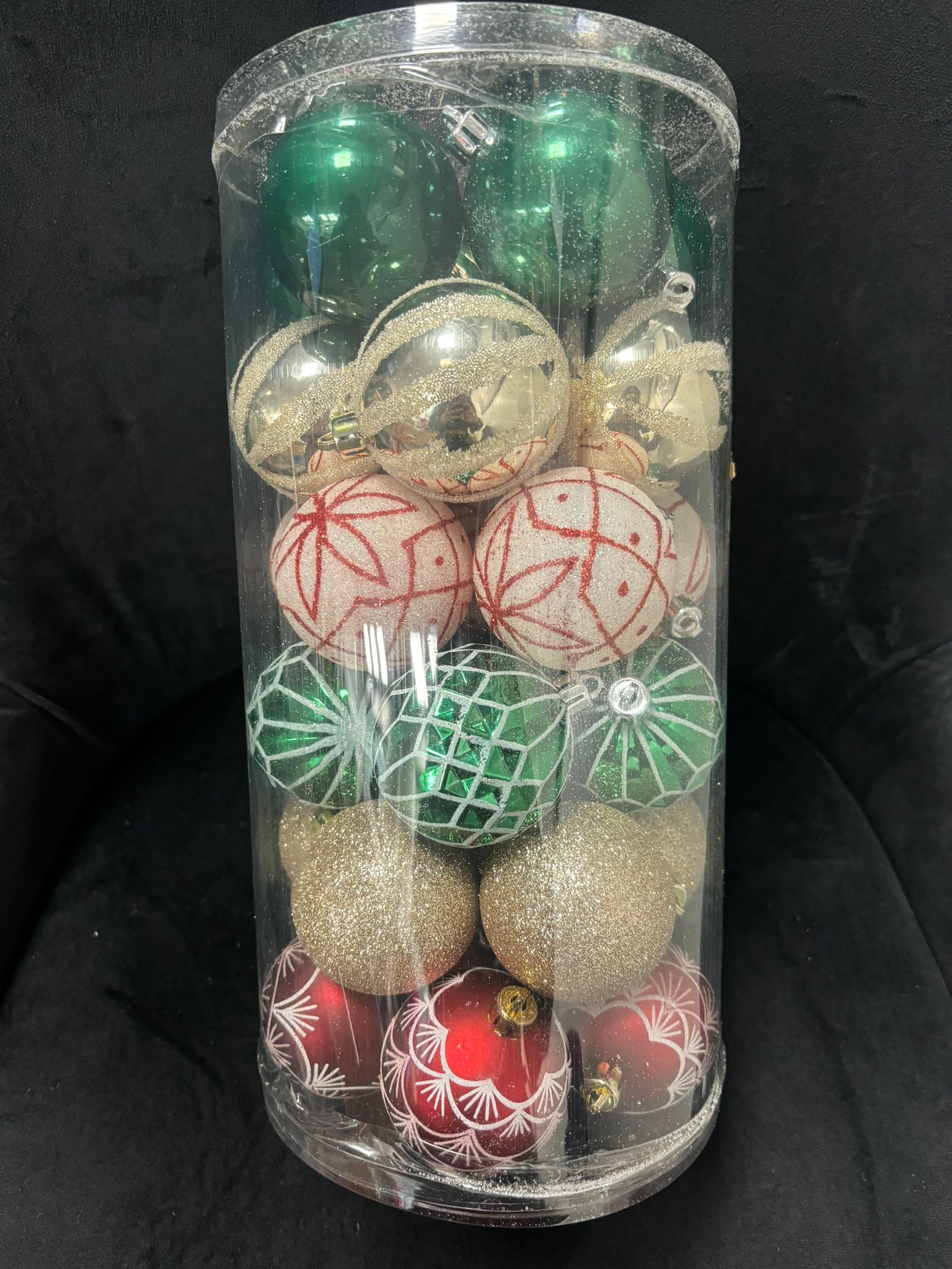 DELUDERE - 30 PEZZI PALLINE DI NATALE VERDE/ROSSO/ORO/BIANCO