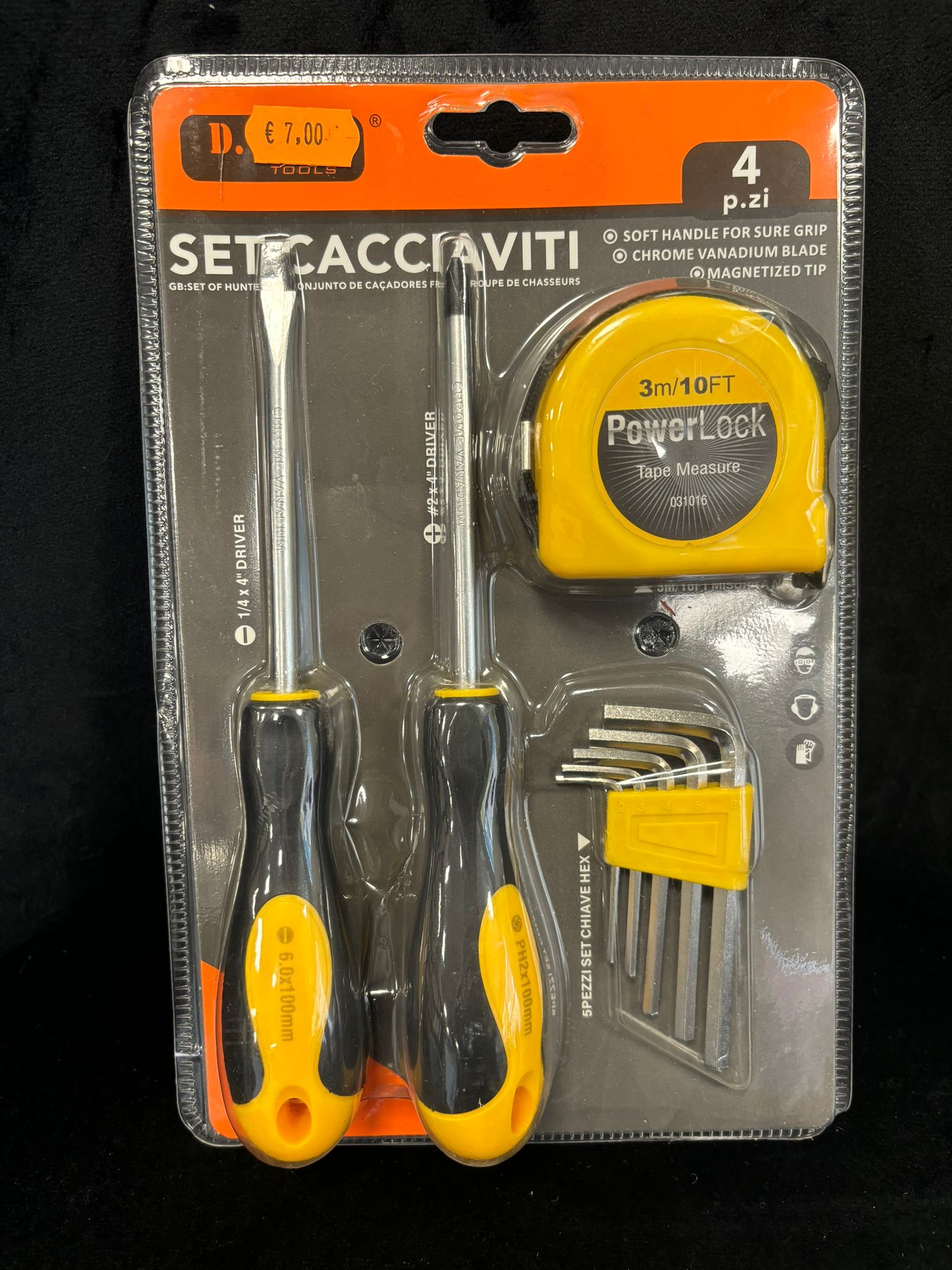 SET KIT 4 PEZZI CACCIAVITI CROCE TAGLIO STELLA VARIE MISURE