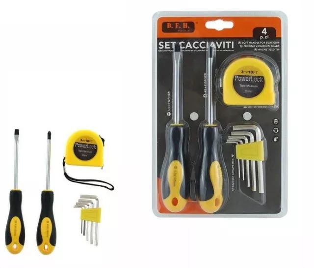 SET KIT 4 PEZZI CACCIAVITI CROCE TAGLIO STELLA VARIE MISURE