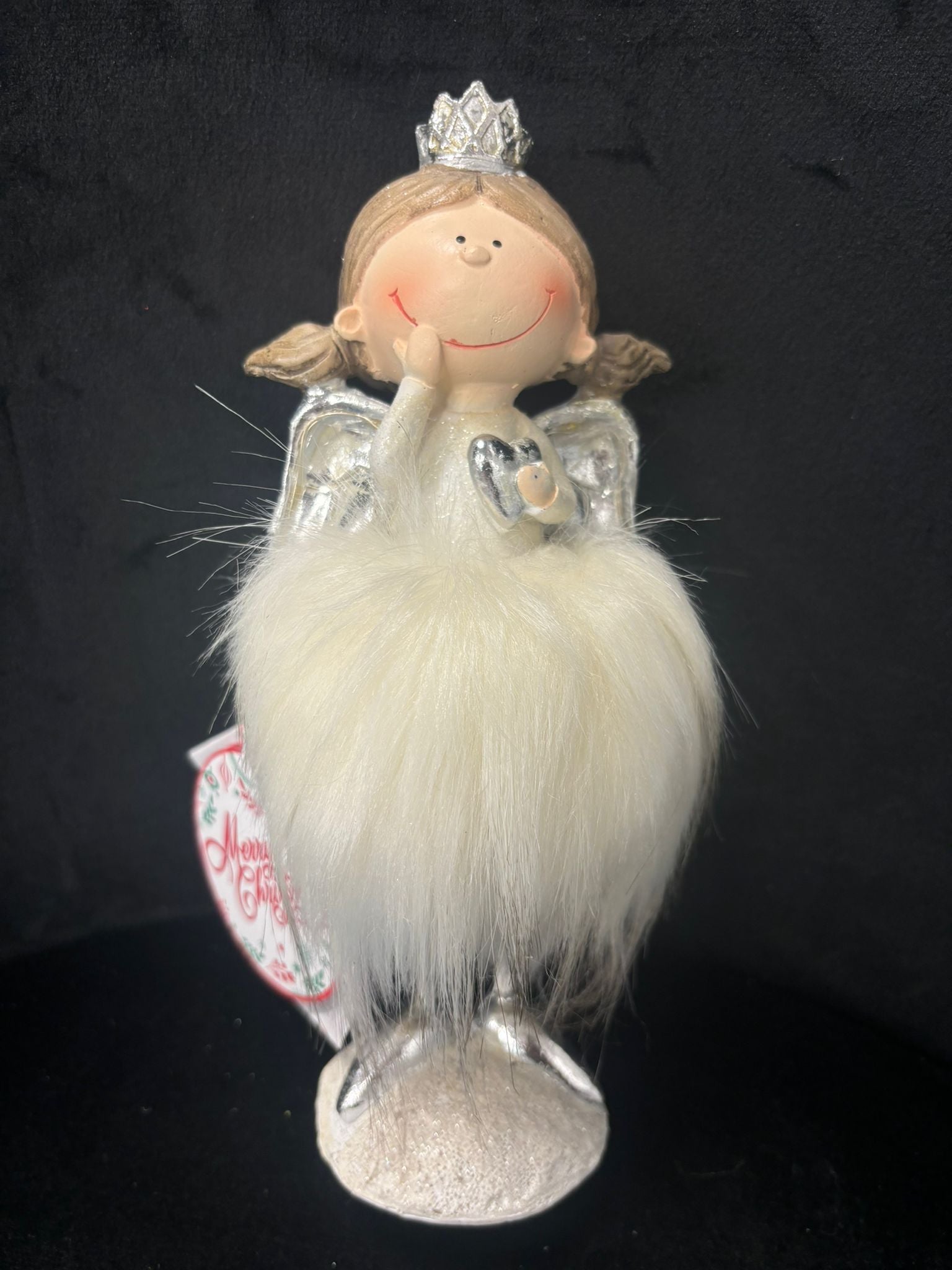 MERRY CHRISTMAS - ANGIOLETTO NATALIZIO IN CERAMICA 21 cm VARIE COLORAZIONI