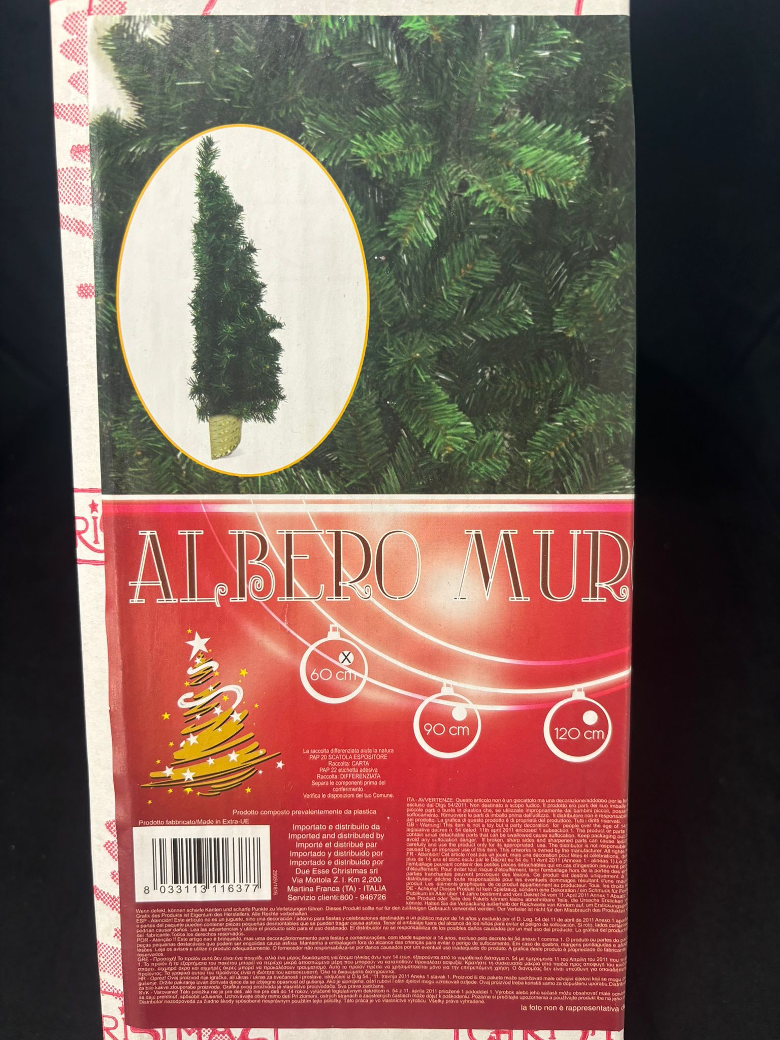 DUE ESSE CHRISTMAS - ALBERO A MURO 60ย cm