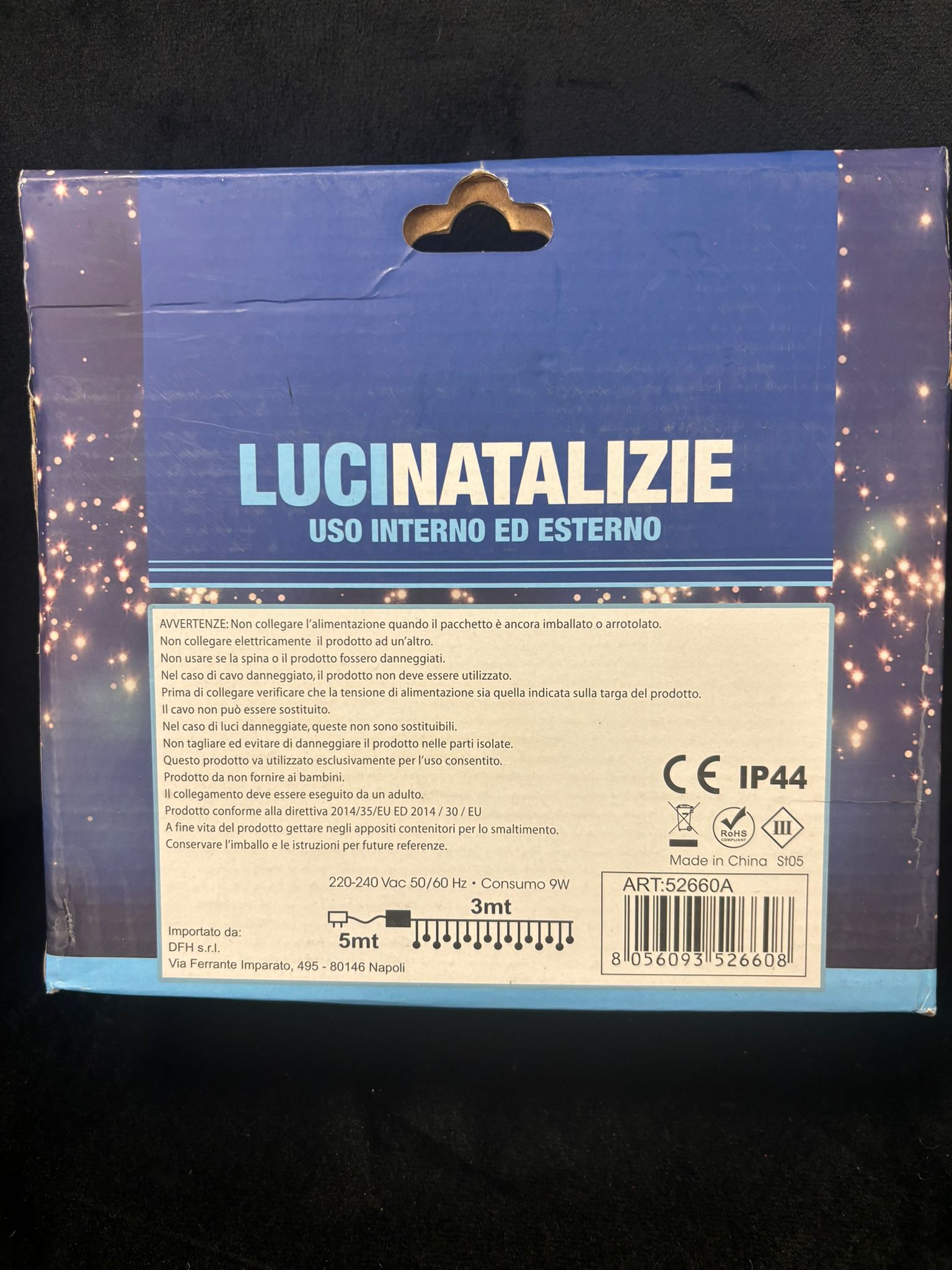 DFH CASA - LUCI NATALIZIE USO INTERNO E ESTERNO LED BLU 144 LED 3 M