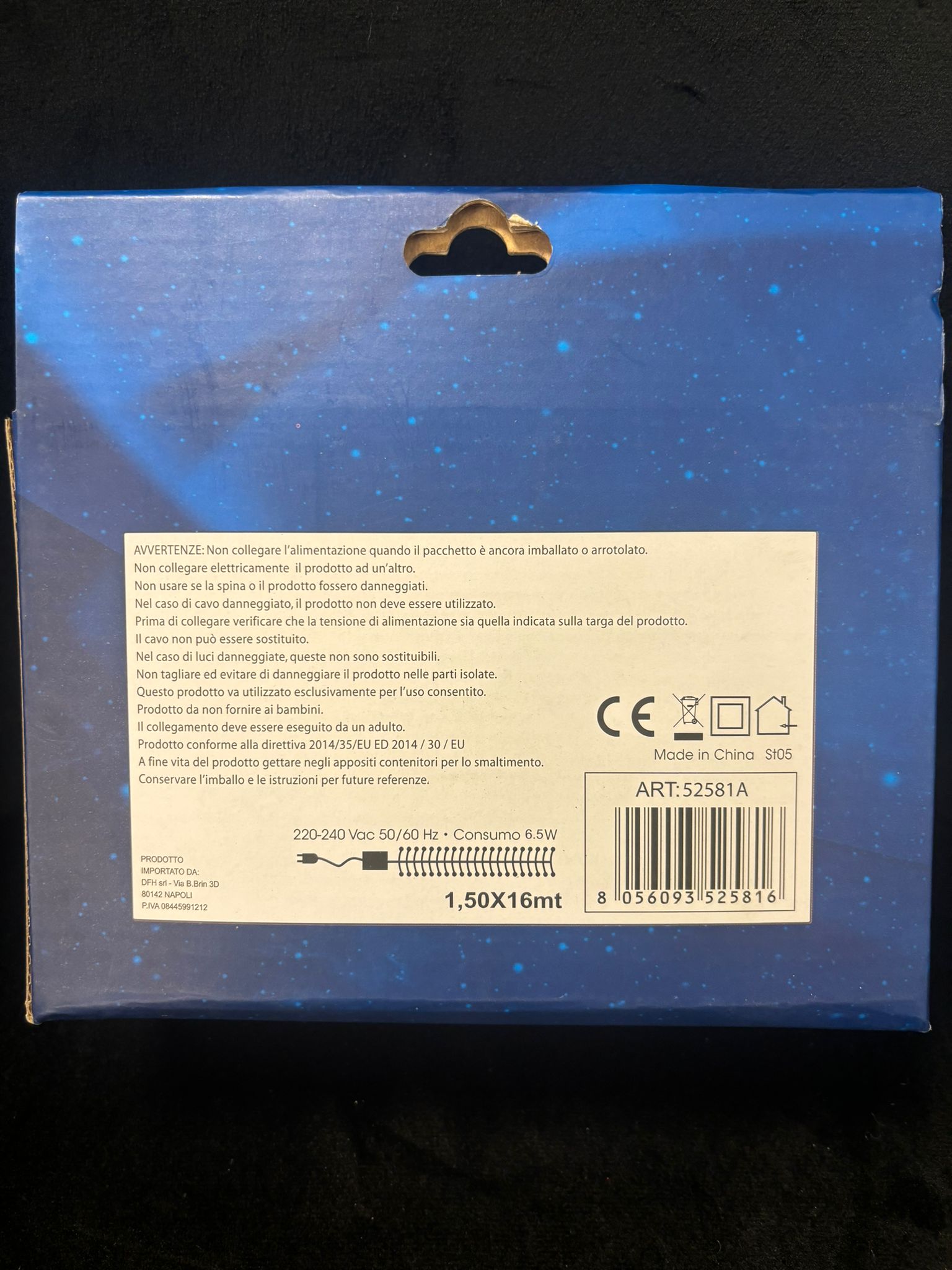 DFH CASA - LUCI NATALIZIE USO INTERNO E ESTERNO LED BLU 180Β LEDΒ 16Β M