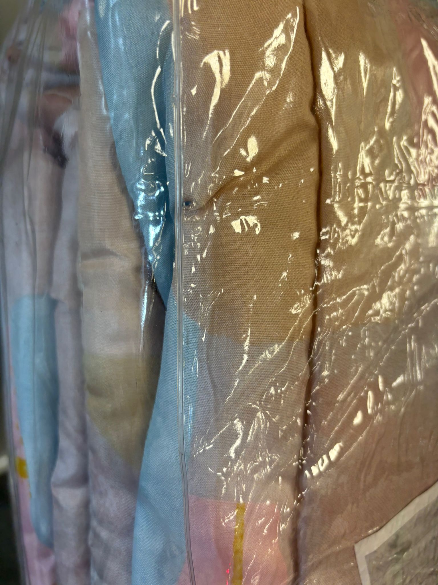 GRIGIO PORPORA - TRAPUNTA QUADRO LETTO MATRIMONIALE 260x260 cm ROSA/AZZURRO MADEΒ INΒ ITALY