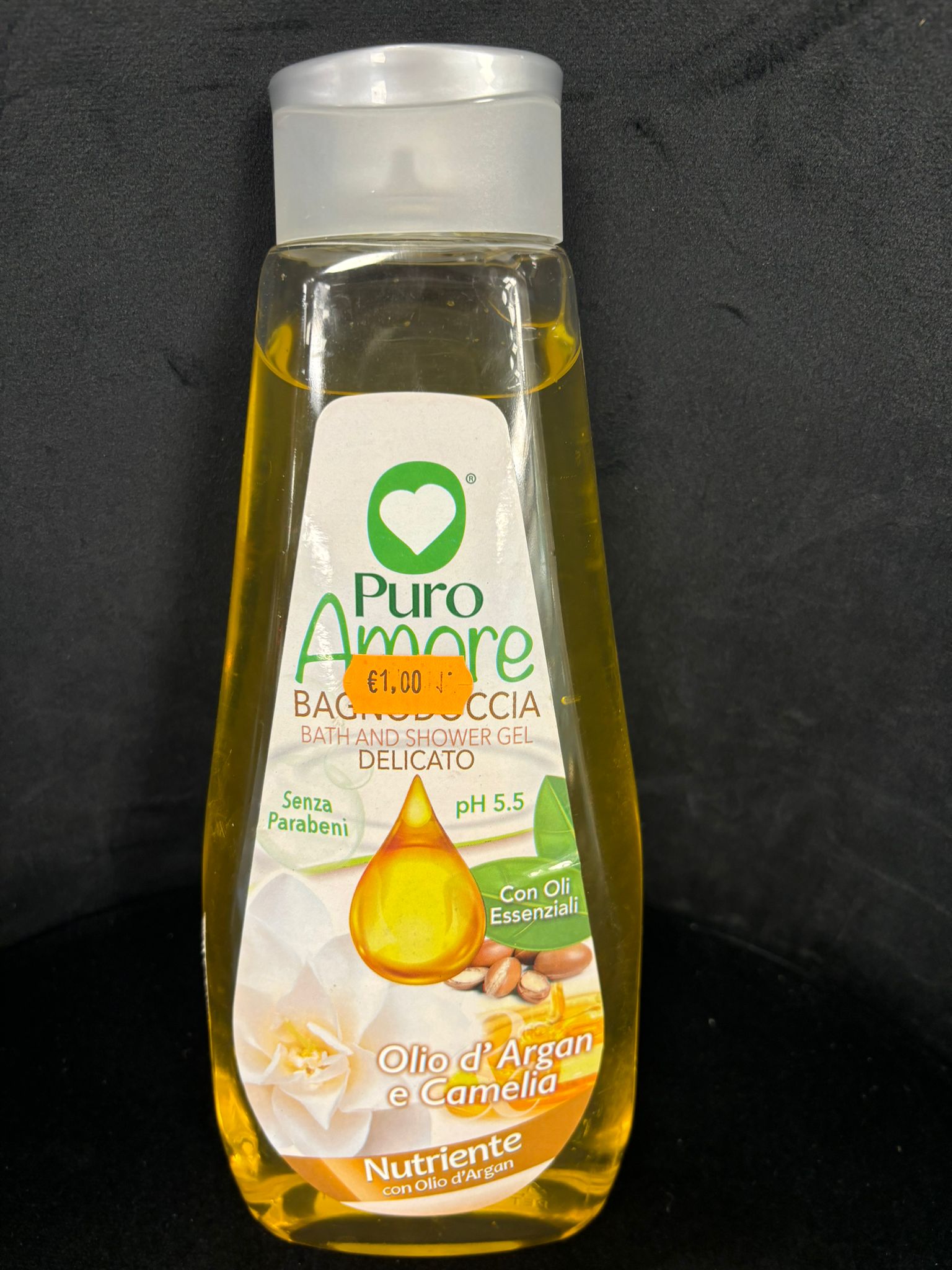 PURO AMORE - BAGNO DOCCIA DELICATO OLIO DI ARGAN E CAMELIAΒ 750Β ML