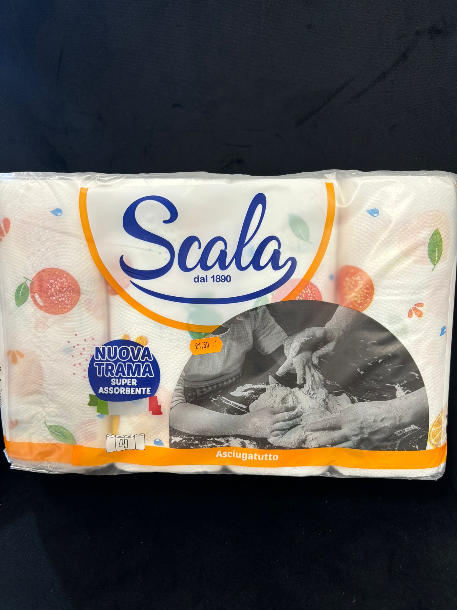 SCALA - 4 ROTOLI ASCIUGATUTTO SUPER ASSORBENTEΒ