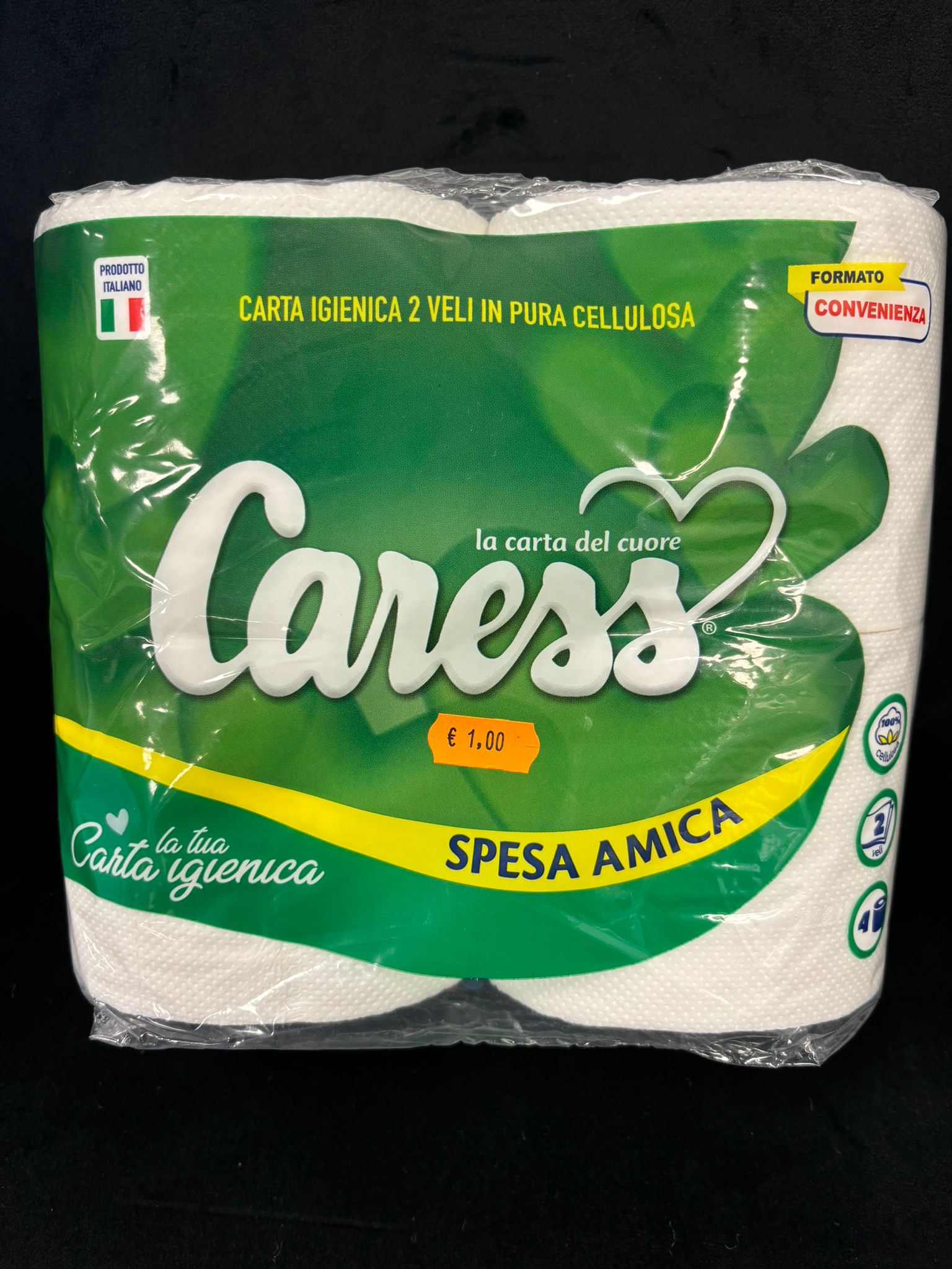CARESS - 4 ROTOLI CARTA IGIENICA 2 VELI IN PURA CELLULOSA