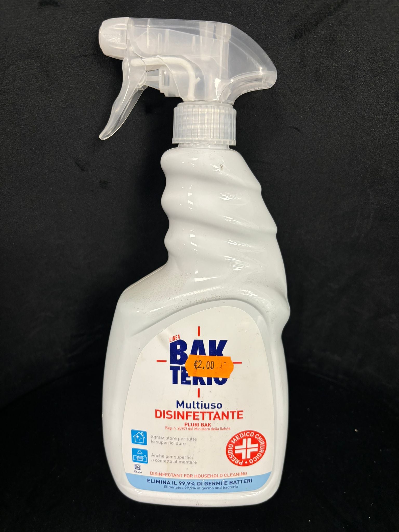 BALTERIO - MULTIUSO DISINFETTANTE PLURI BAK SGRASSATORE PER TUTTE LE SUPERFICI DURE ANCHE A CONTATTO ALIMENTAREย 750ML