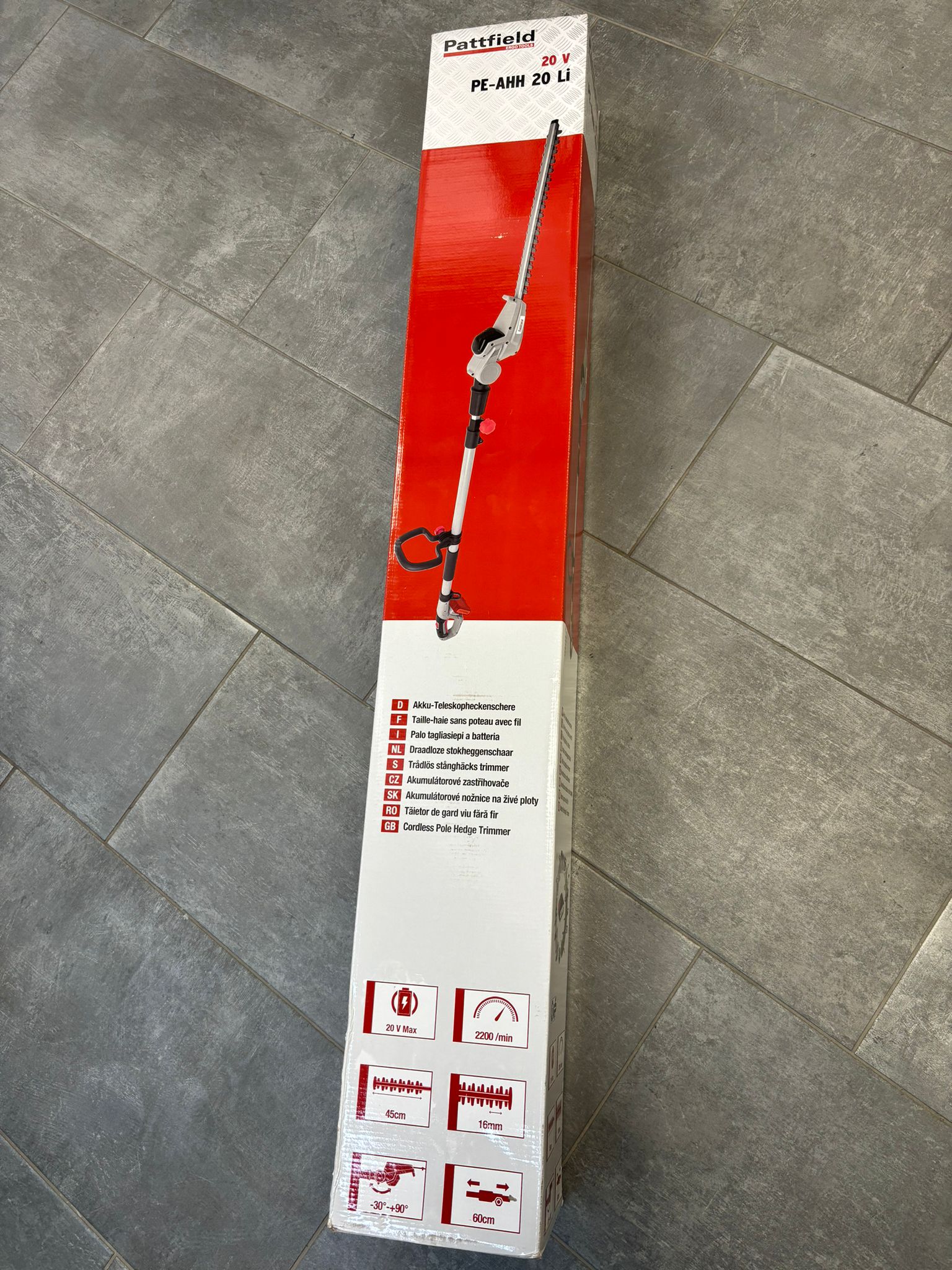 PATTFIELD - PALO TAGLIASIEPI A BATTERIA PE-AHH 20 Li 20 V Max 2200 GIRI AL MINUTO