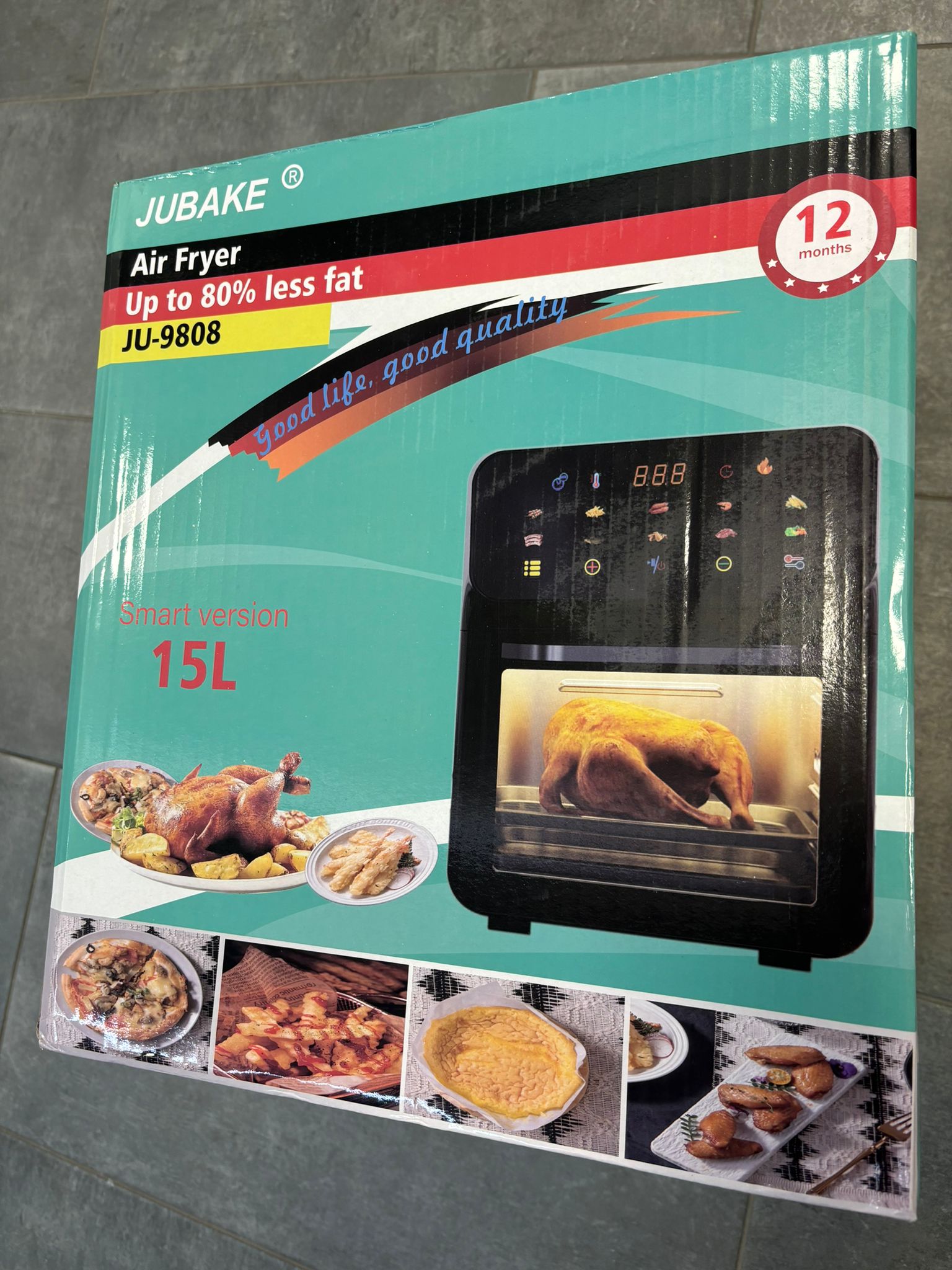 JUBAKE - FRIGGITRICE AD ARIA 15 LITRI JU-9808 CON SPORTELLO IN VETRO TRASPARENTE