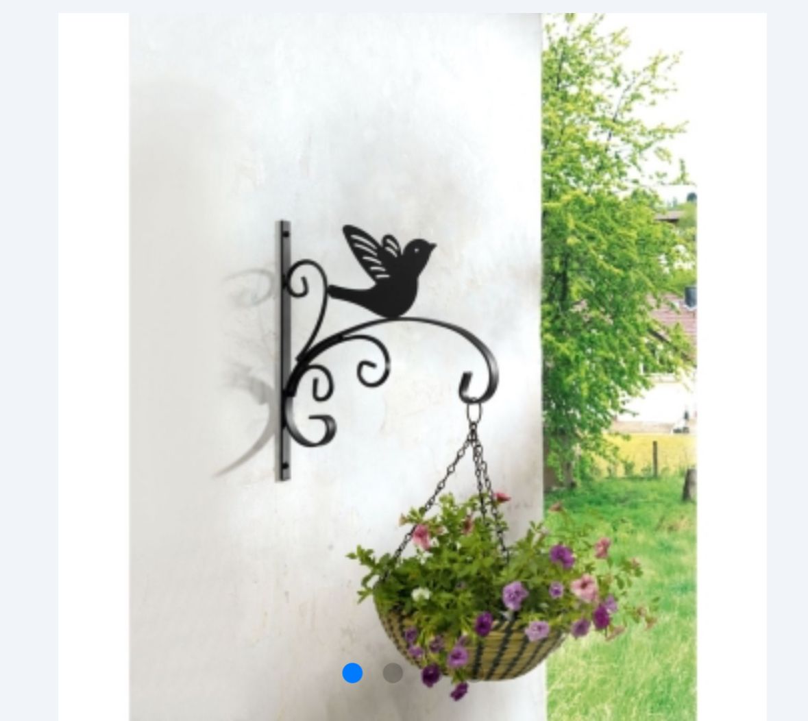 Gancio decorativo da parete  in metallo, adatto per vasi di fiori esterni fissaggio incluso