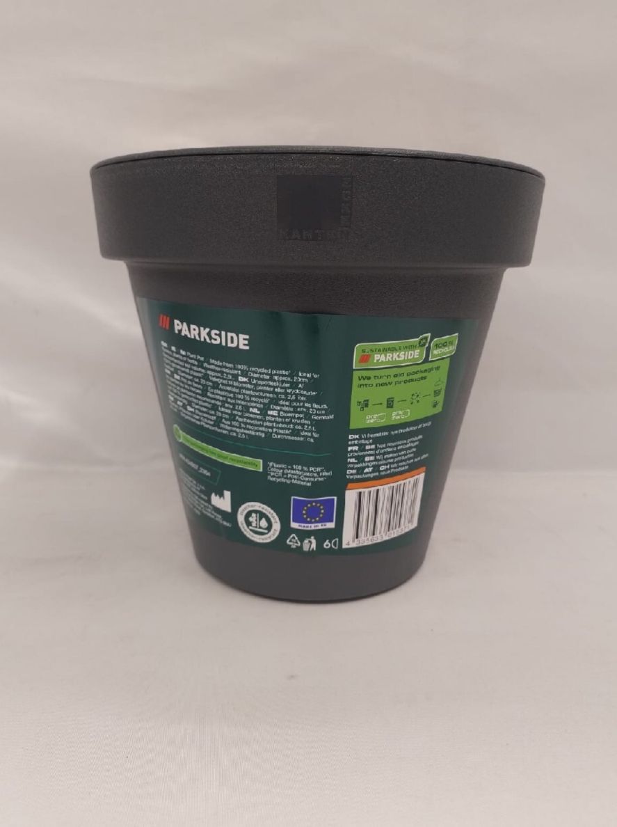 Vaso Parkside in plastica per fiori, ideale anche per erbe aromatiche e piante grandi, resistente a pioggia ed intemperie, con un diametro di 20cm Disponibile in due colorazioni