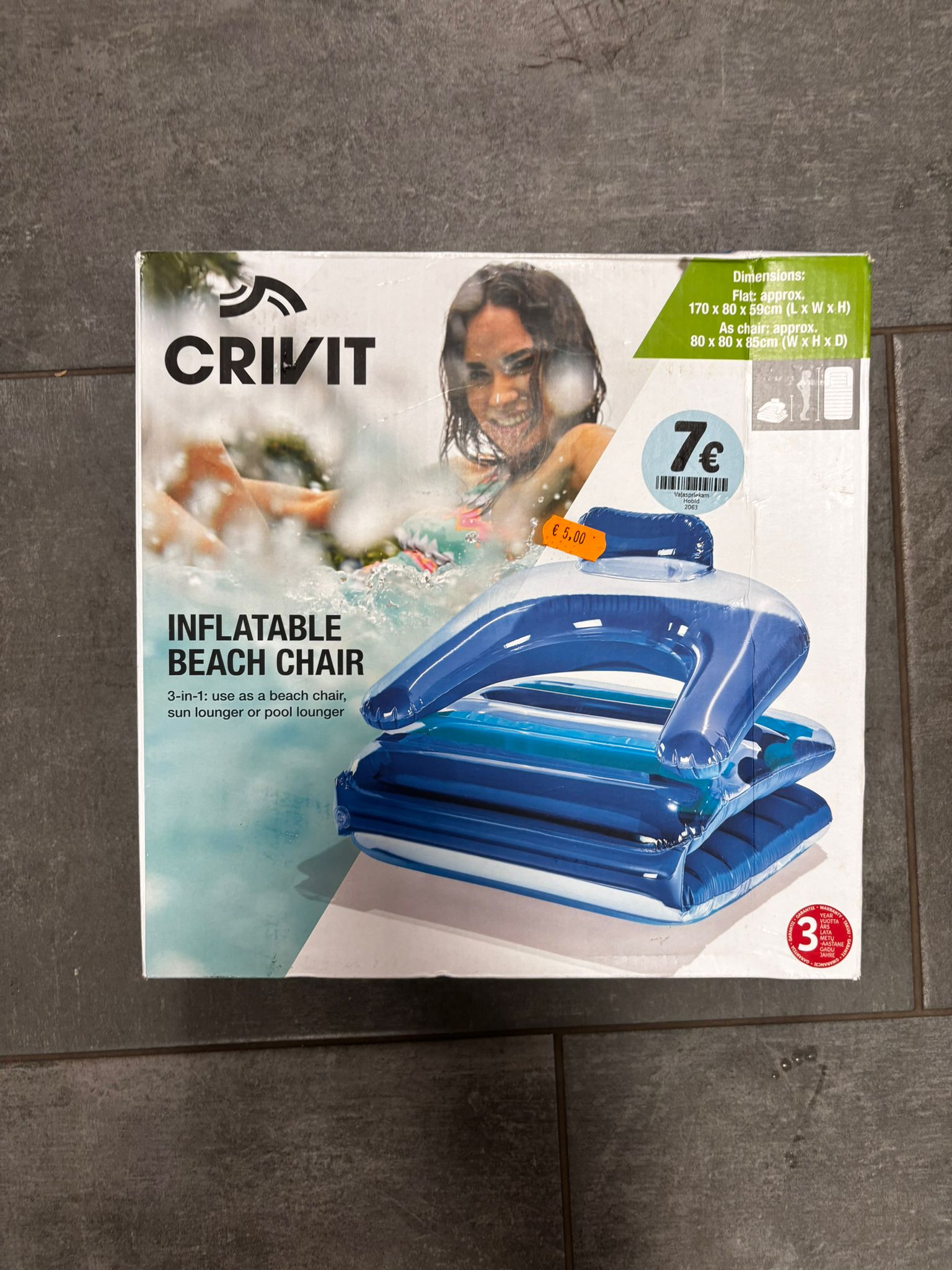 Sedia gonfiabile pieghevole 2 in 1, trasformabile anche in lettino