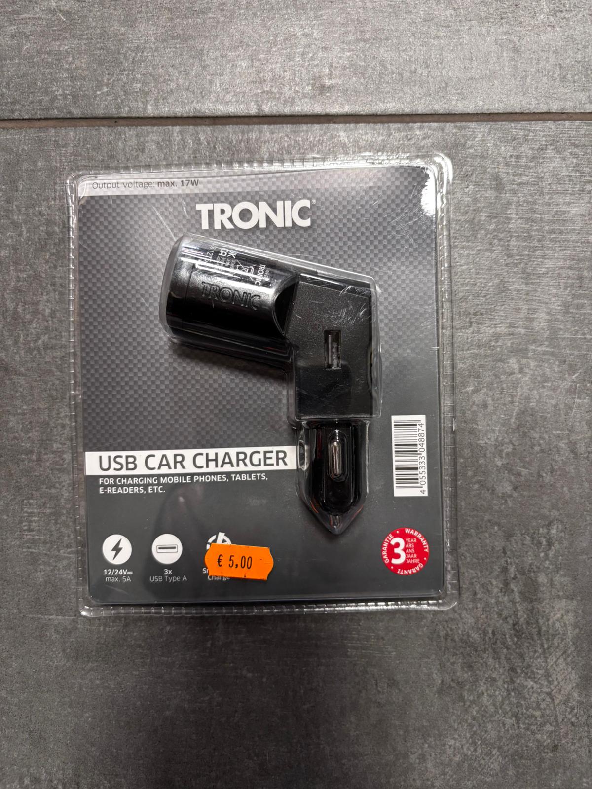 Doppio caricatore USB auto  Ideale per tablet, telefono e reader