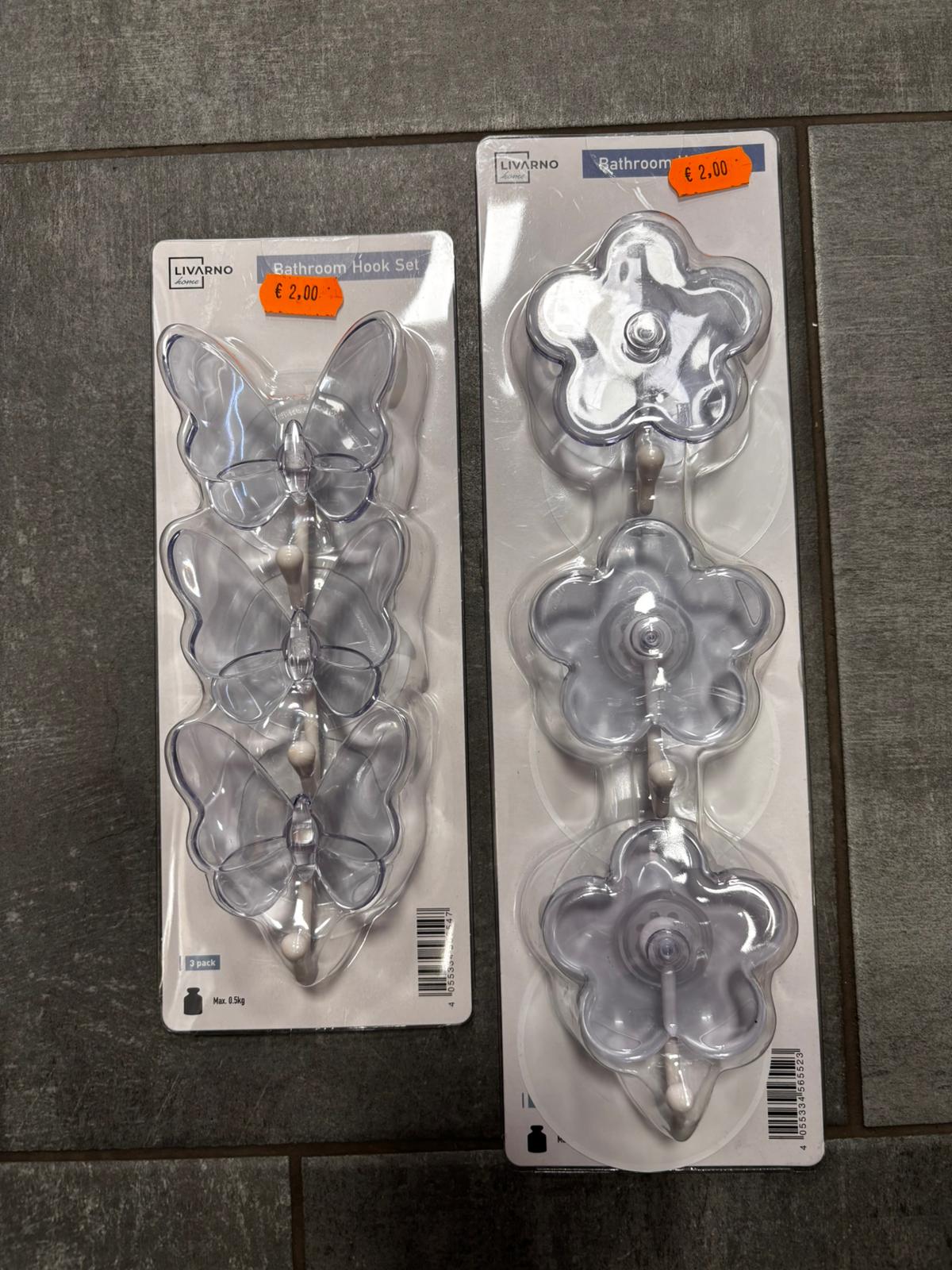 Ganci trasparenti per bagno a ventosa con adesivo