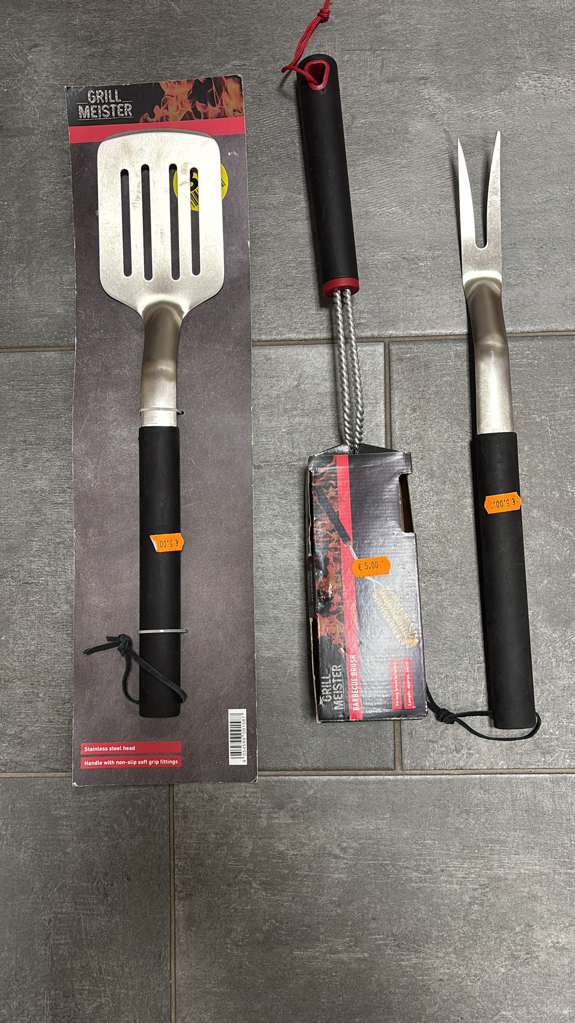 Utensili grandi per barbecue in acciaio